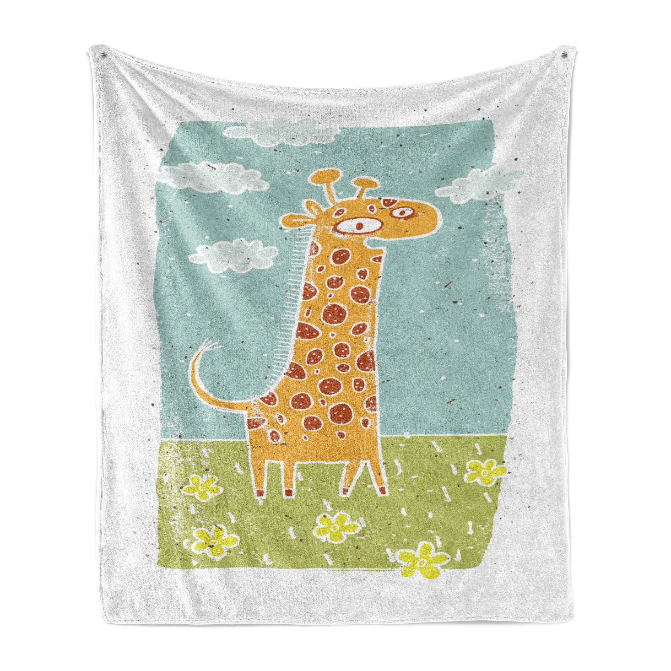 und Kids Childish Giraffe Animal Wohndecke den Außenbereich, Abakuhaus, für Innen- Plüsch Gemütlicher
