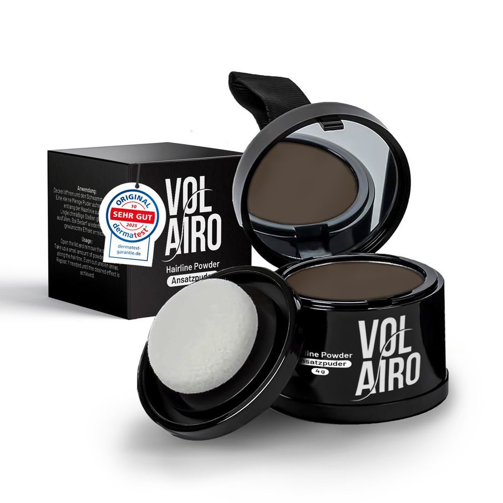 Volairo Volumenpuder Ansatzpuder – Deckt zuverlässig und wirkt natürlich, für Männer & Frauen, für Ansatz & Haarlinie & für dünner werdendes Haar, große Farbauswahl