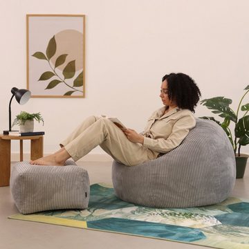 icon Sitzsack Klassischer Sitzsack aus Cord „Kingston“ mit Sitzpouf