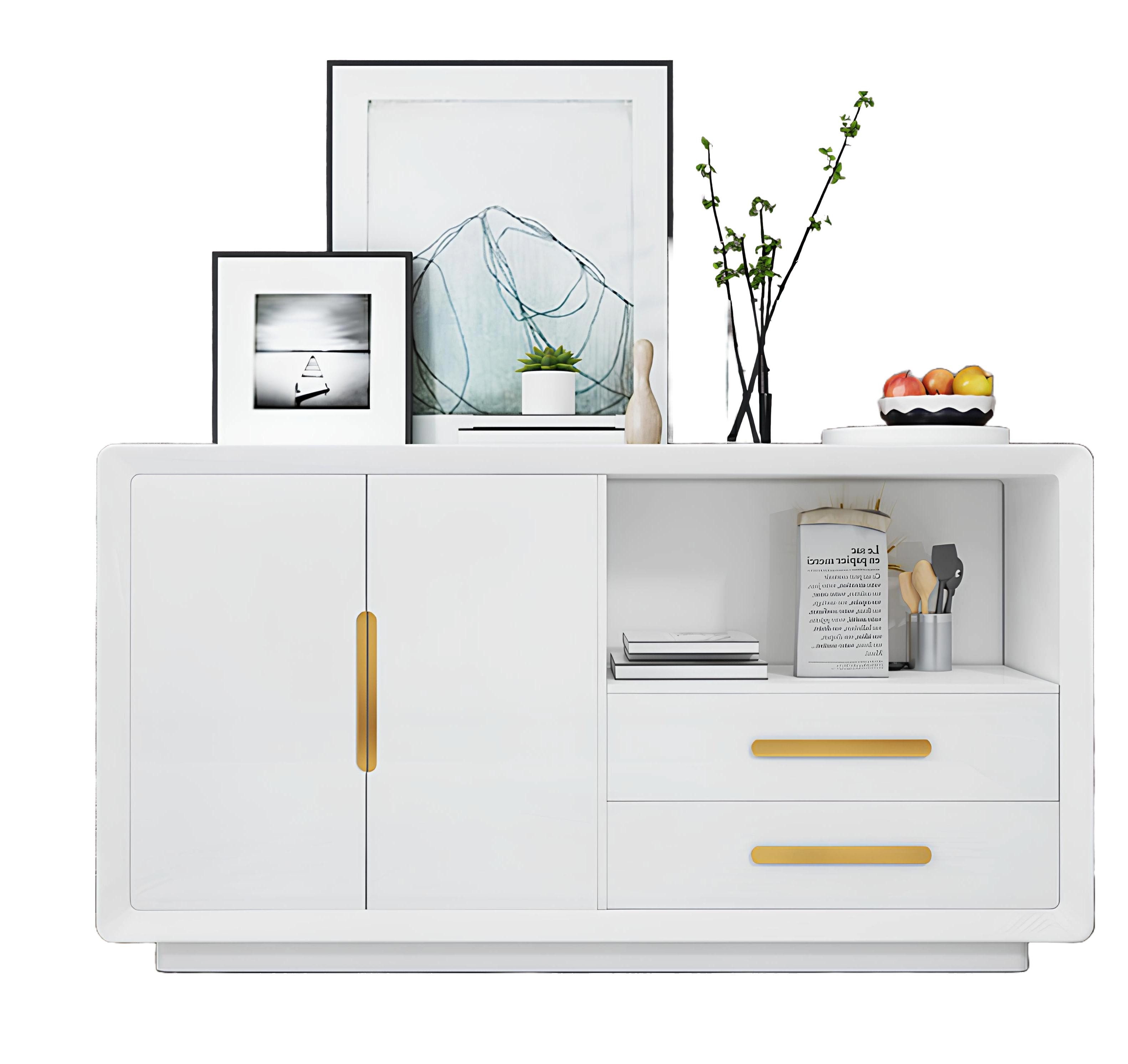Xlmoebel Sideboard Luxuriöse weiße Anrichte mit Türen und Schubladen (Sideboard, 1 St., Sideboard), Hergestellt in Europa