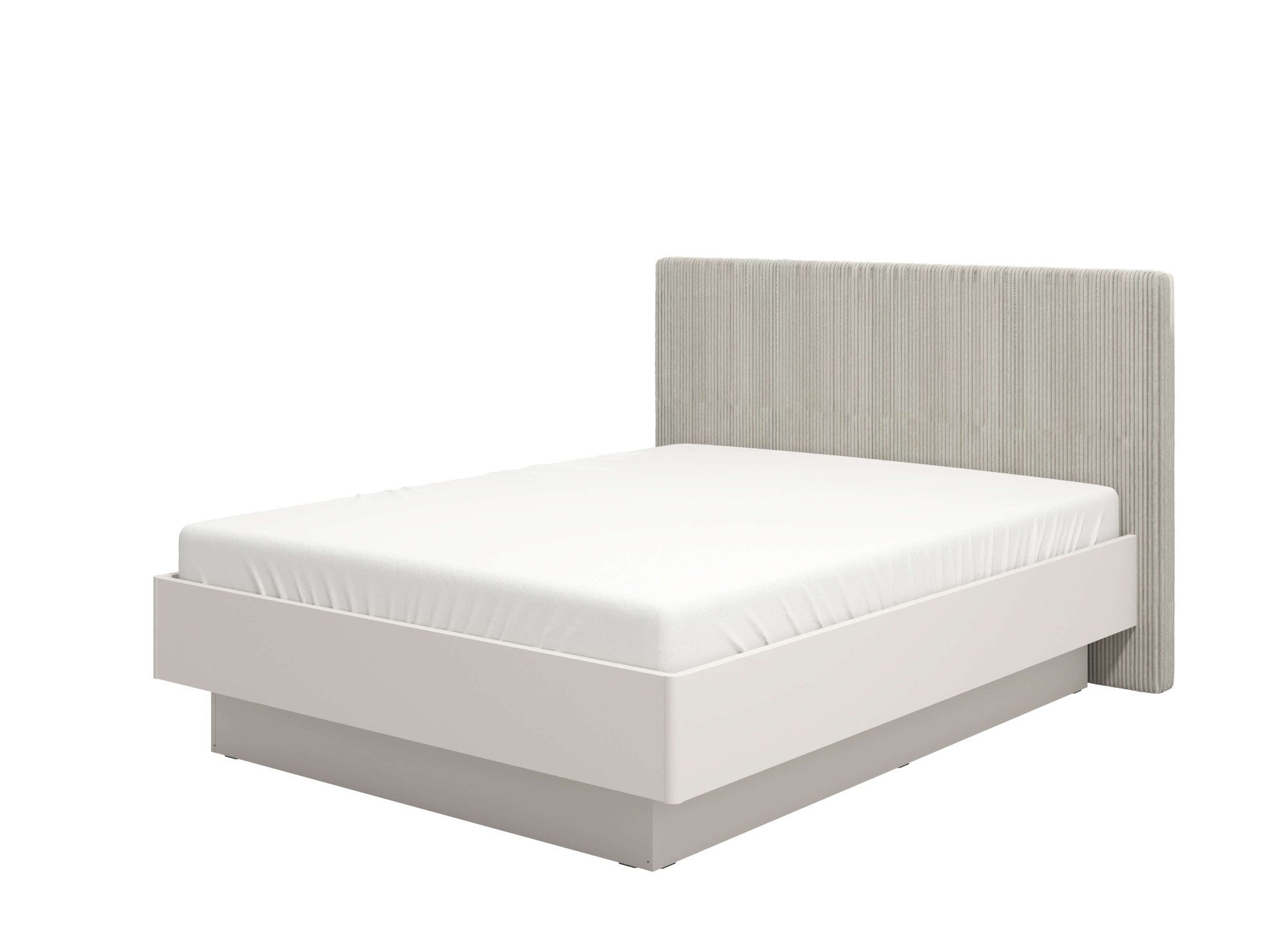 INOSIGN Bettgestell Lucca Bett, mit gepolstertem Kopfteil, bezogen mit weichem Cordstoff, in eleganten und modernen Cashmere Farbe