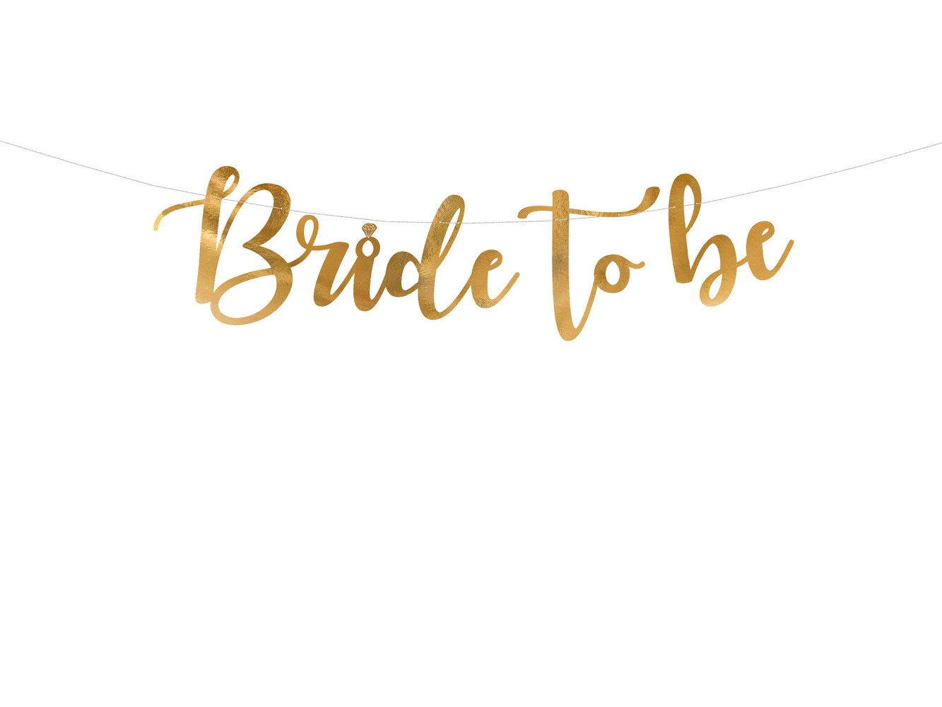 partydeco Wimpelkette, Bride to be Girlande 80x19cm gold metallic