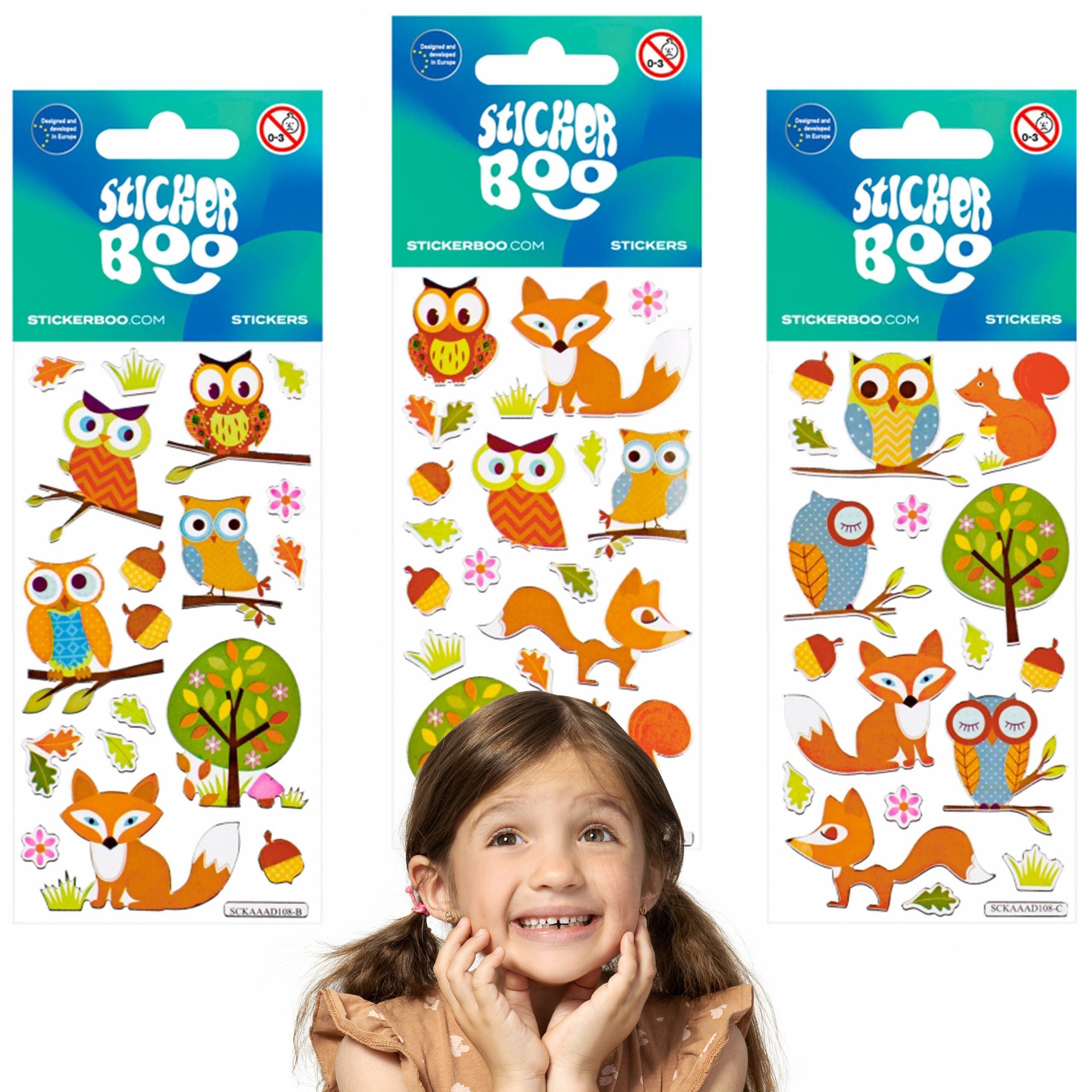 Sarcia.eu Sticker Sticker-Set für Kinder, Aufkleber für Kinder Waldtiere