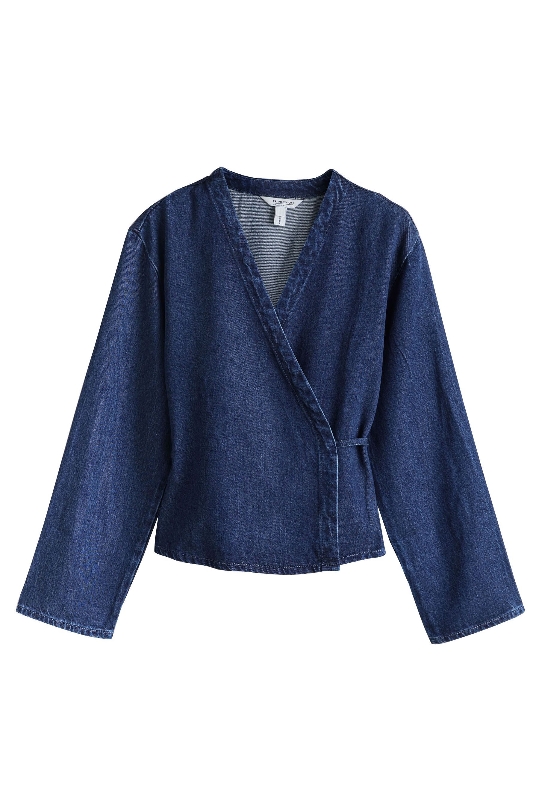Next Jeansbluse N. Premium asymmetrische Wickelbluse (1-tlg) günstig online kaufen