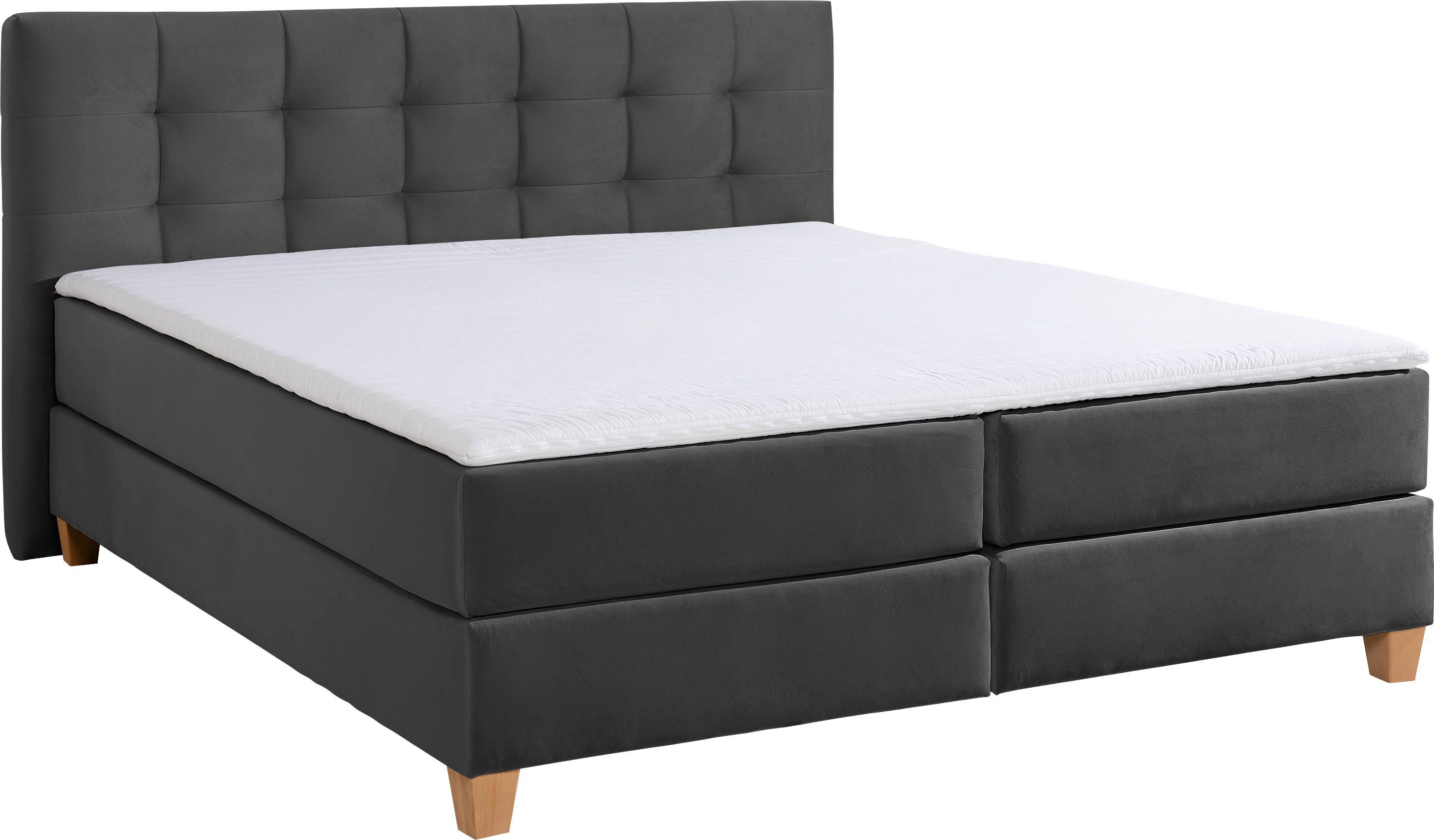 Home affaire Boxspringbett "Moulay" inkl. Topper, in Überlänge 220 cm, 3 Hä günstig online kaufen