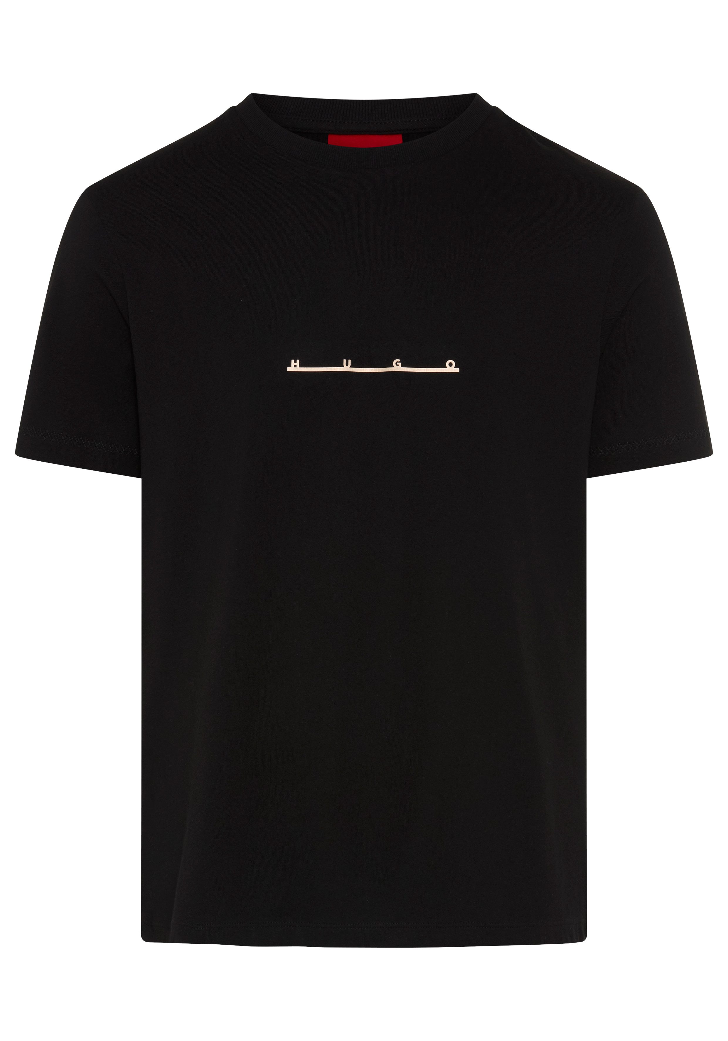 HUGO T-Shirt Datri Rundhalsausschnitt, Regular Fit, reine Baumwolle