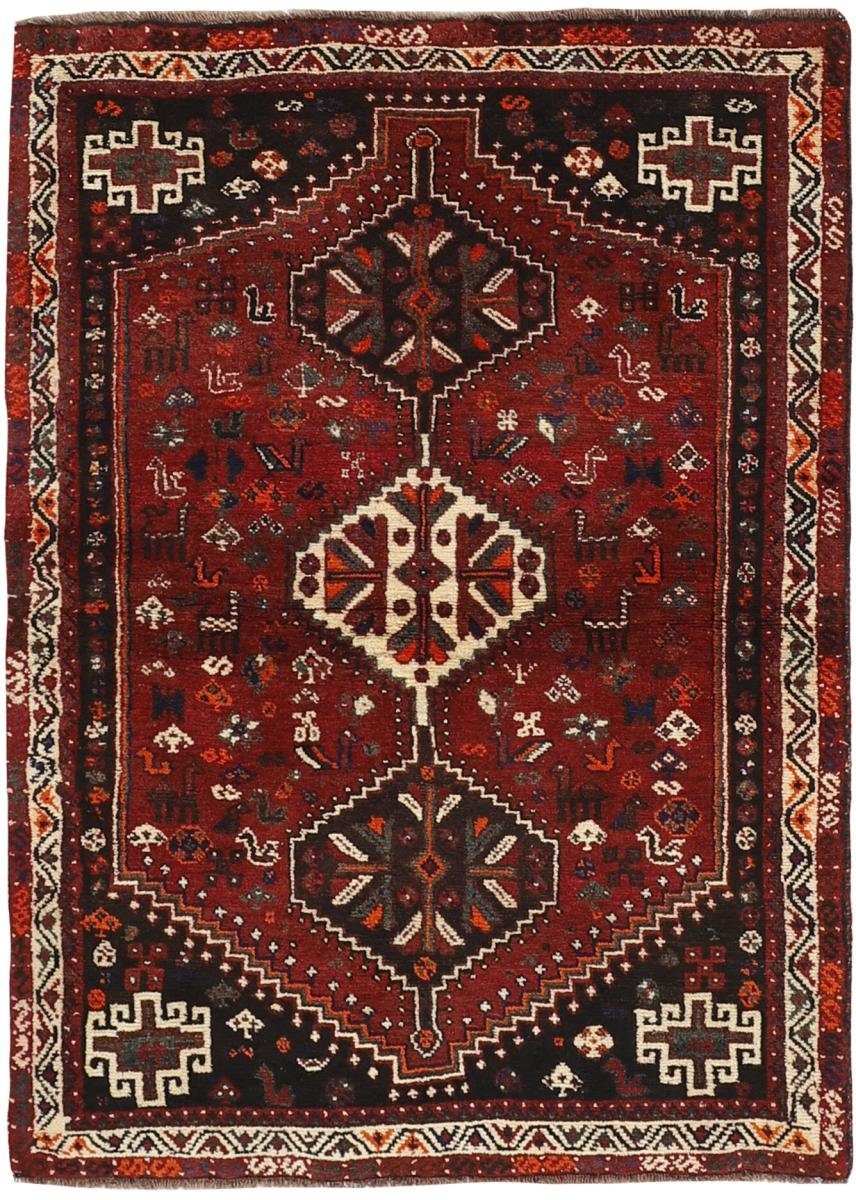 Orientteppich Shiraz 110x158 Handgeknüpfter Orientteppich / Perserteppich, Nain Trading, rechteckig, Höhe: 10 mm