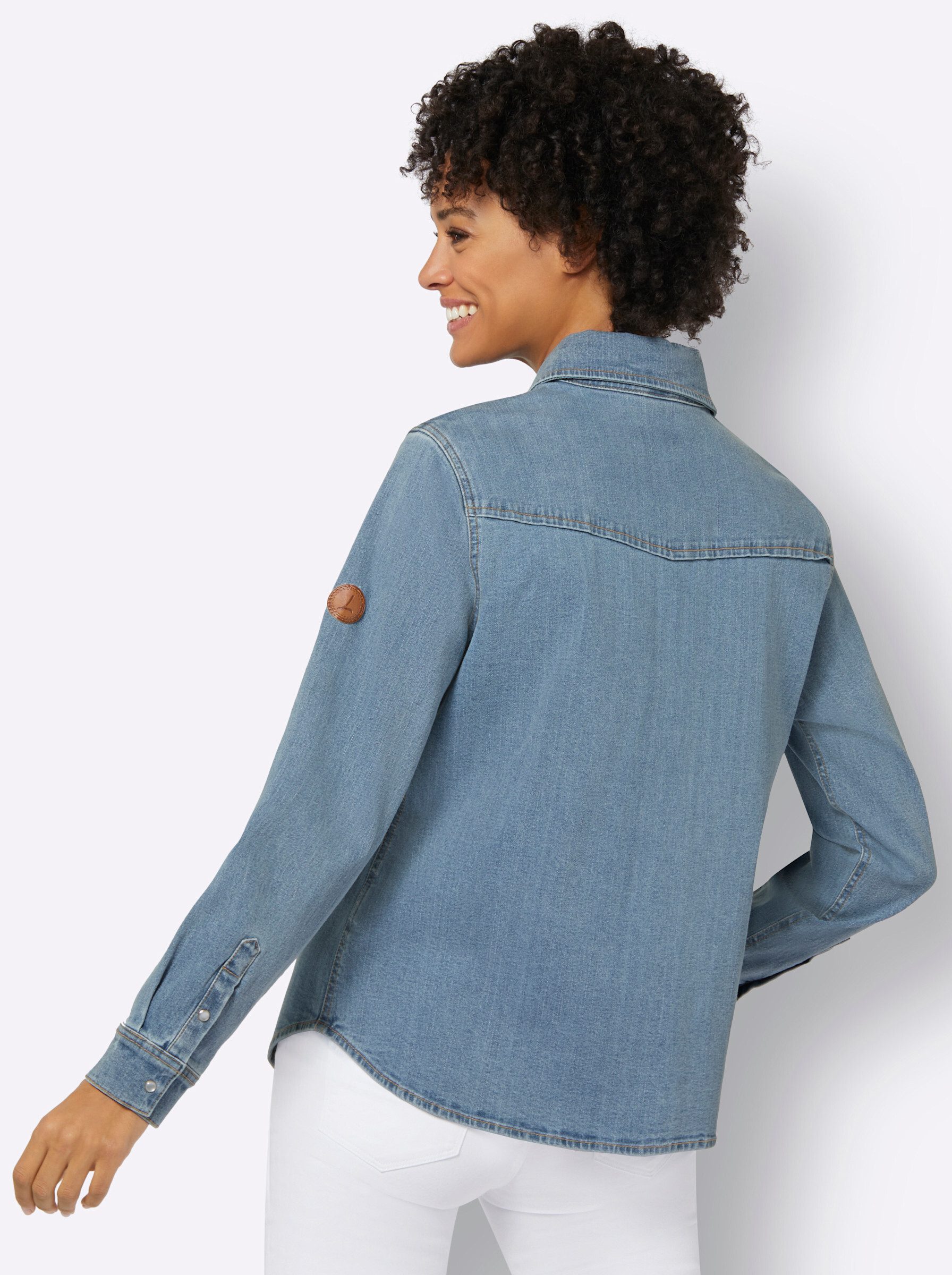 Witt Klassische Bluse Jeansbluse Langarm günstig online kaufen