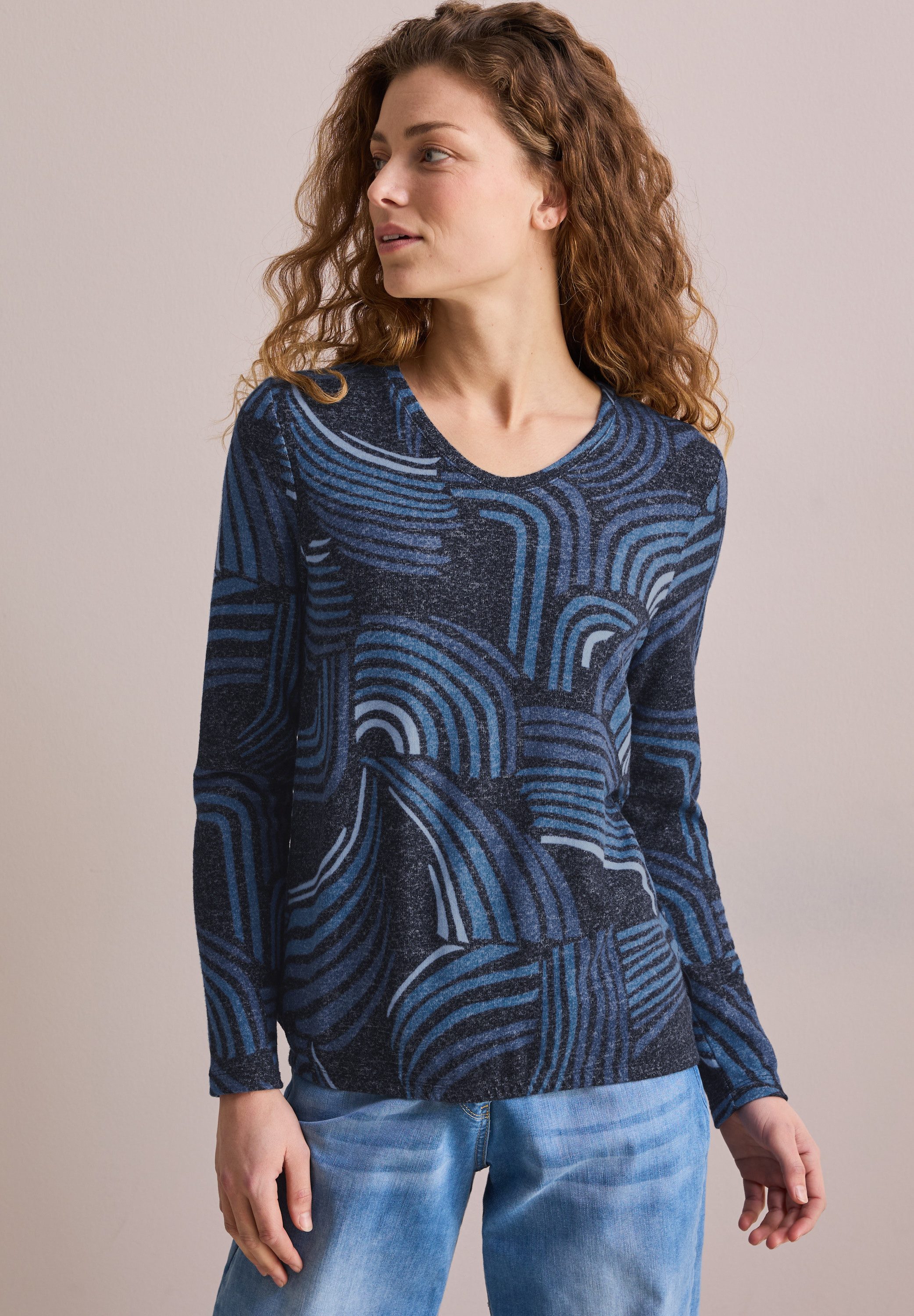 Cecil Langarmshirt, mit Elastiksaum günstig online kaufen
