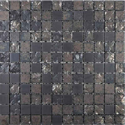 Mosani Mosaikfliesen Keramik Mosaik Fliese exklusive Japan schwarz anthrazit bronze