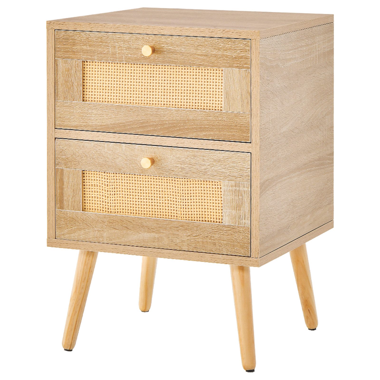 COSTWAY Nachttisch Beistelltisch (1-St), mit 2 Schubladen, 40 x 40 x 59 cm, günstig online kaufen