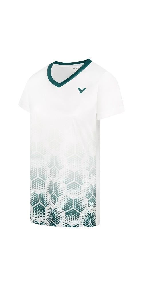 VICTOR T-Shirt Sport-Shirt T-54103 A (100% Polyester) weiss/grün Damen