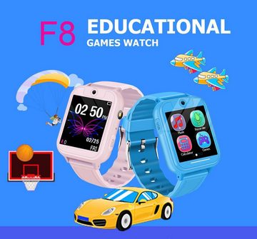 ZREE Smartwatch mit Spiele, Telefon Kinder Smartwatch (1,54 Zoll), LBS, Wasserdicht, Musik Schrittzähler Wecker-Kids smart Watch telefonieren Geschenk