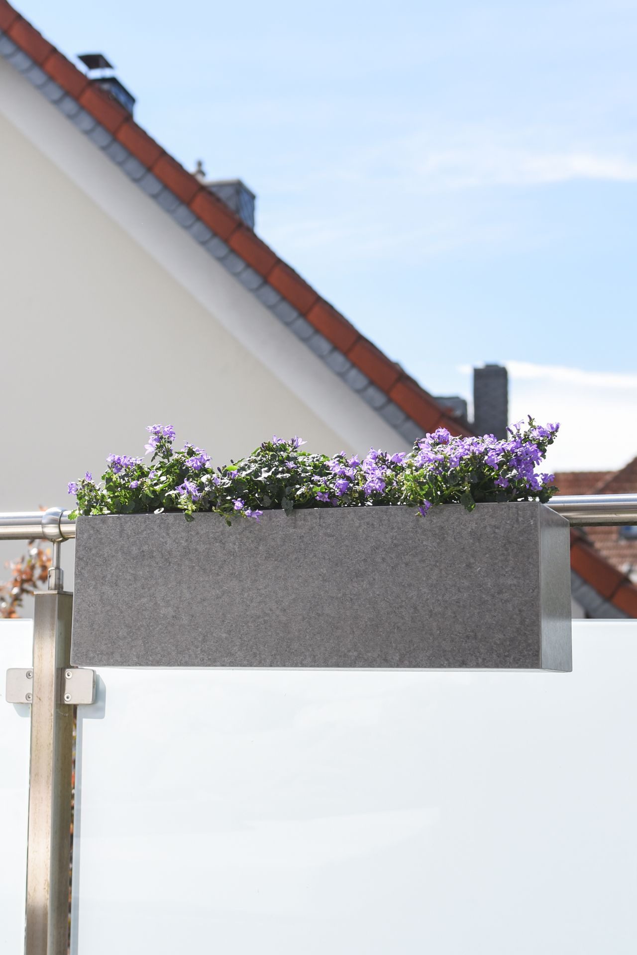 VIVANNO Balkonkasten Fiberzement BENNO Kasten - Felsgrau Fiberzement (1 St), 62x21,50x22 cm