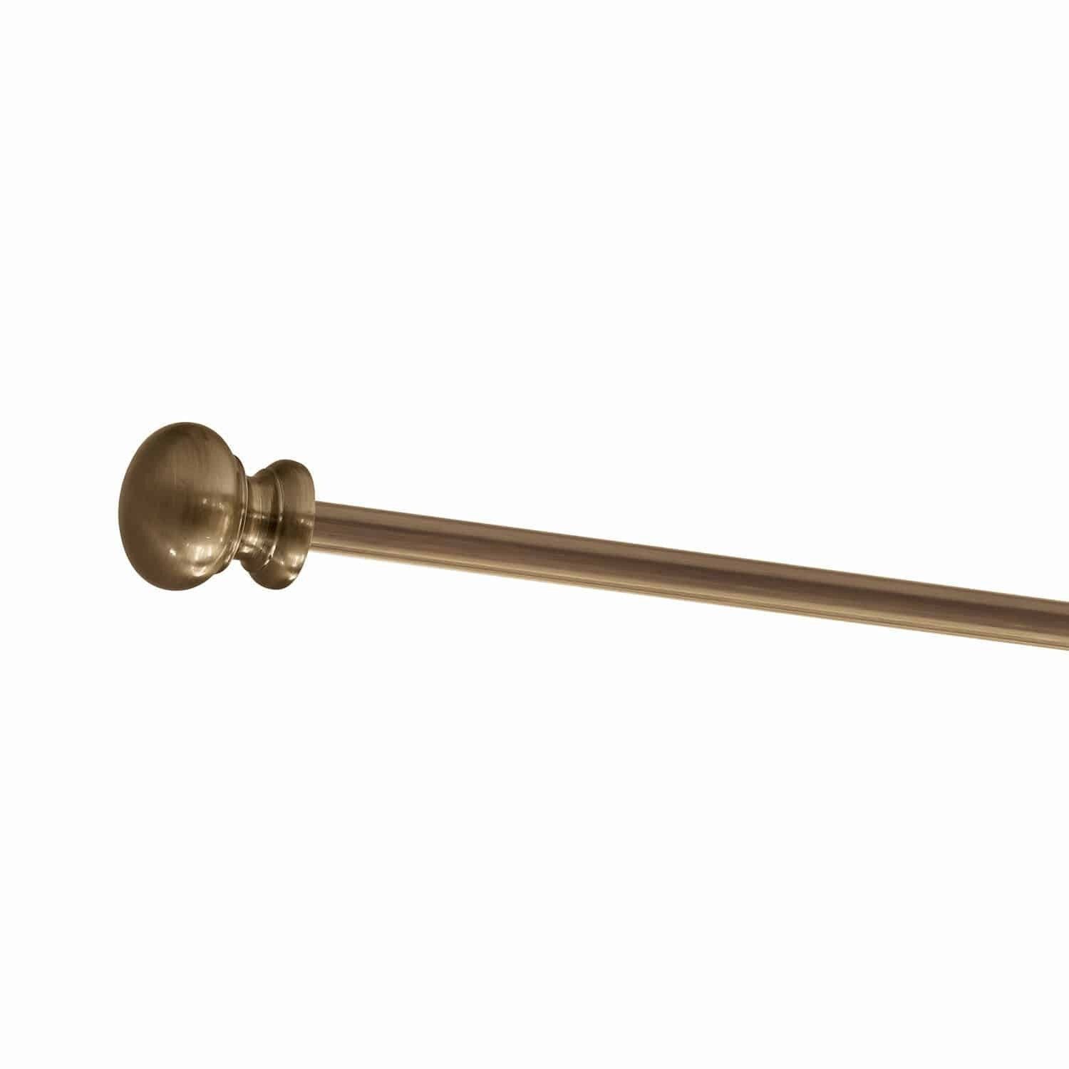 Mirabeau Gardinenstange Gardinenstange Henderson antikmessing, Ø 0 mm, Stange: Edelstahl, Knauf: Aluminium, Wandhalterung: Eisen, Ring: Eisen