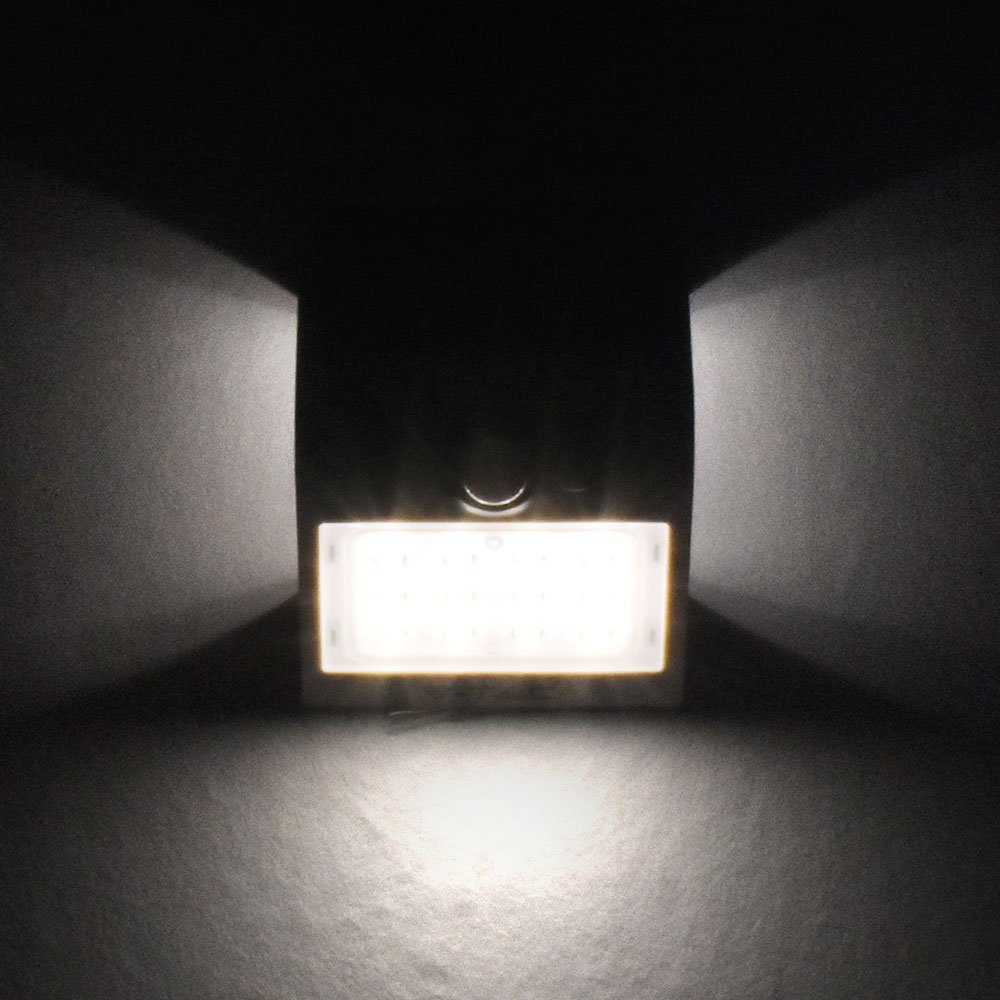 V-TAC LED Solarleuchte, LED-Leuchtmittel fest verbaut, Neutralweiß, LED Solar Außen Wand Down Leuchte Bewegungsmelder Grundstück Lampe