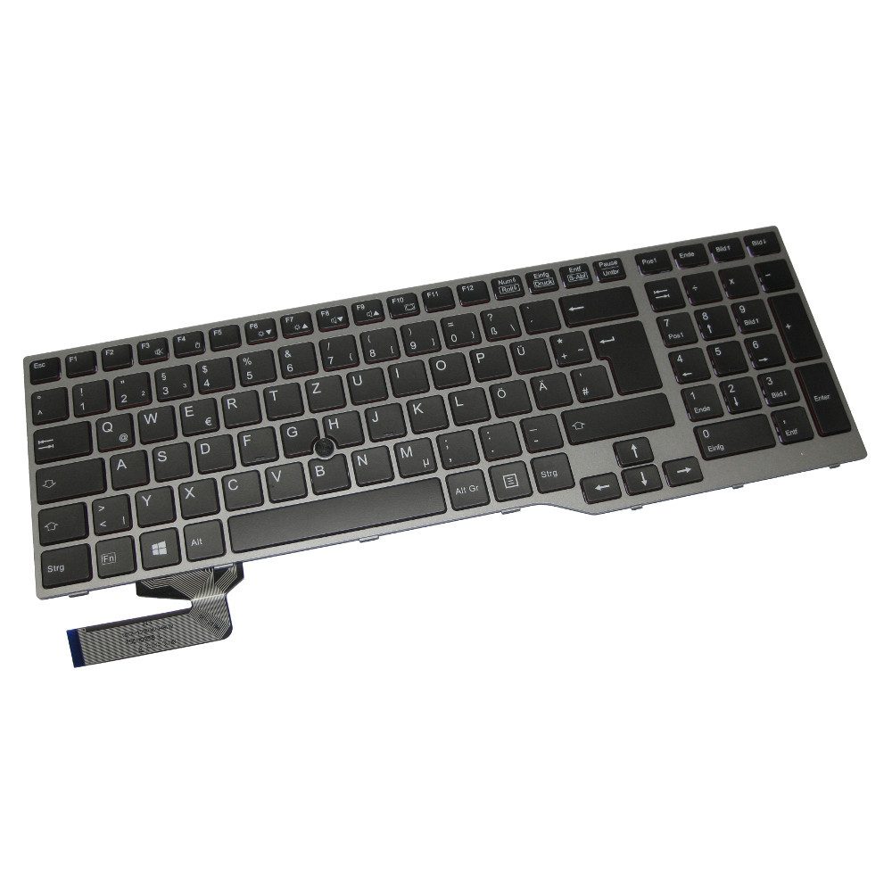 Trade-Shop Ersatz passend für Fujitsu CP629307-02 CP629209-03 CP631001-01 Tastatur (Tastenbelegung: Deutsch, QWERTZ / Farbe: Silber / mit Trackpoint)