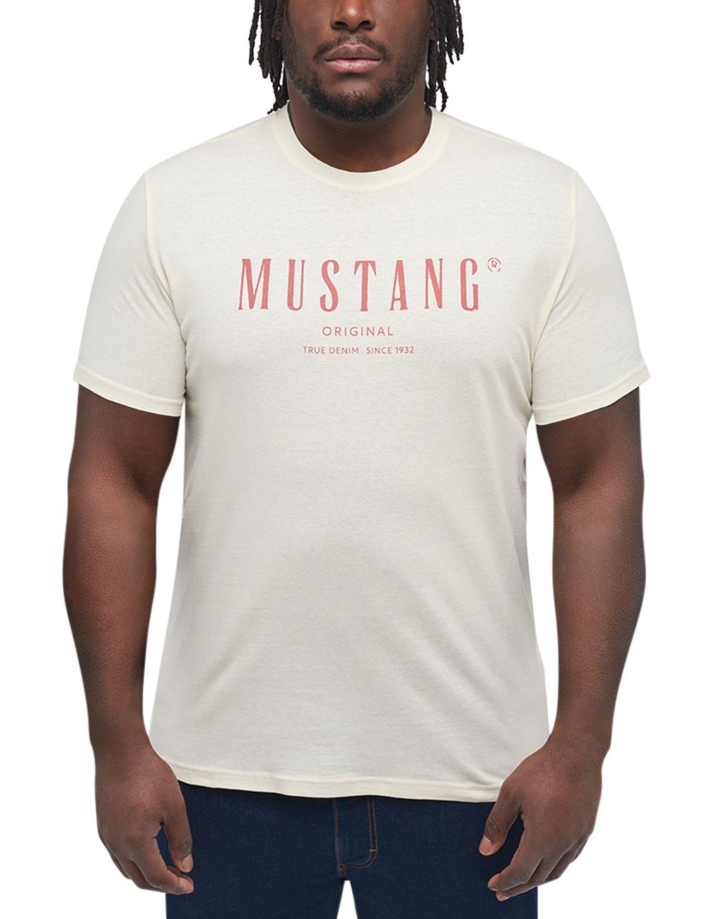 Mustang Kurzarmshirt MUSTANG T-Shirt offwhite