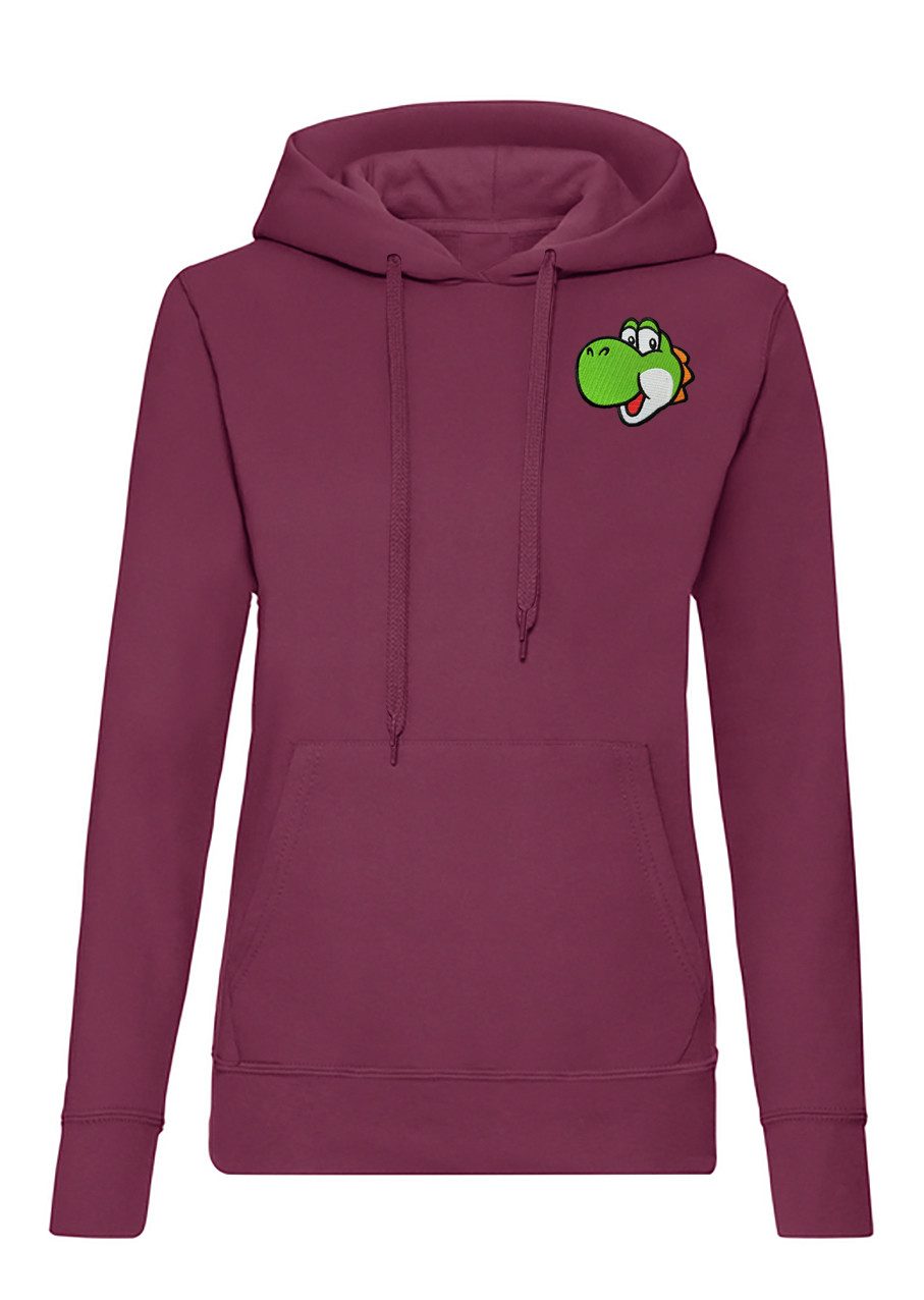 Blondie & Brownie Hoodie Damen Hoodie Yoshi Face Patch D Hoodie Gaming Patch Freizeit Retro (Einzelstück, Einzelartikel) Yoshi Face Patch D Hoodie Damen Retro