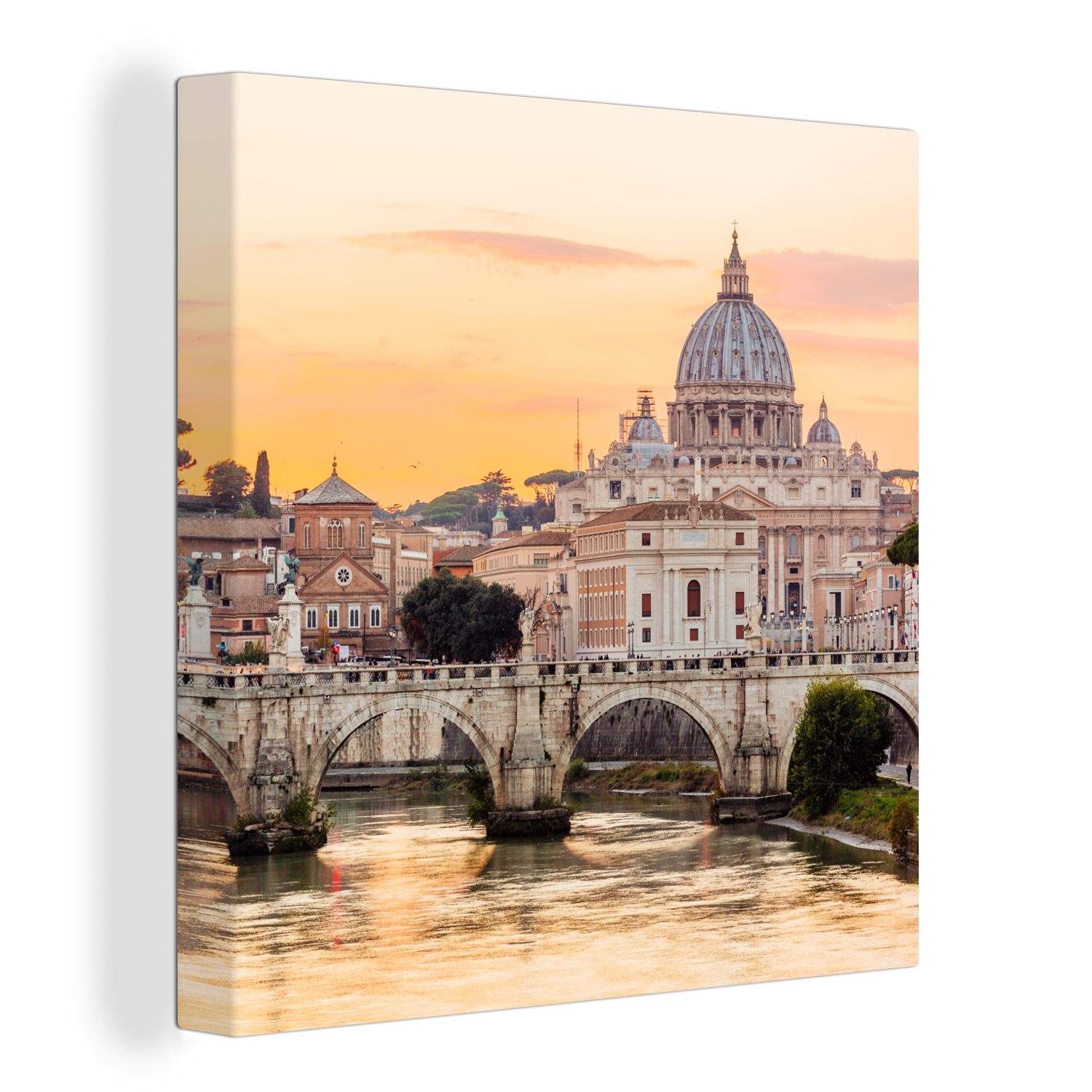 OneMillionCanvasses® Leinwandbild Italien - Rom, Skyline Bilder - Schlafzimmer Leinwand für Wohnzimmer St), (1
