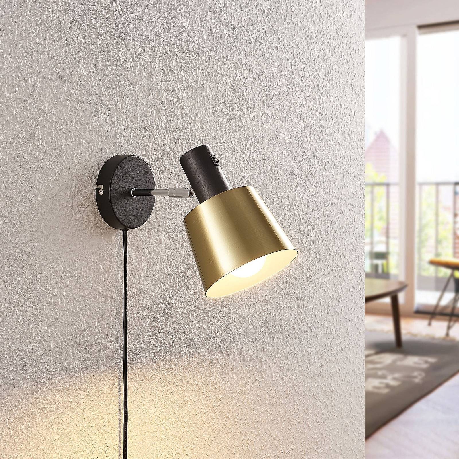 Lindby Wandleuchte Vlada, Metall, Schwarz IP20, 1 x 15 W LED