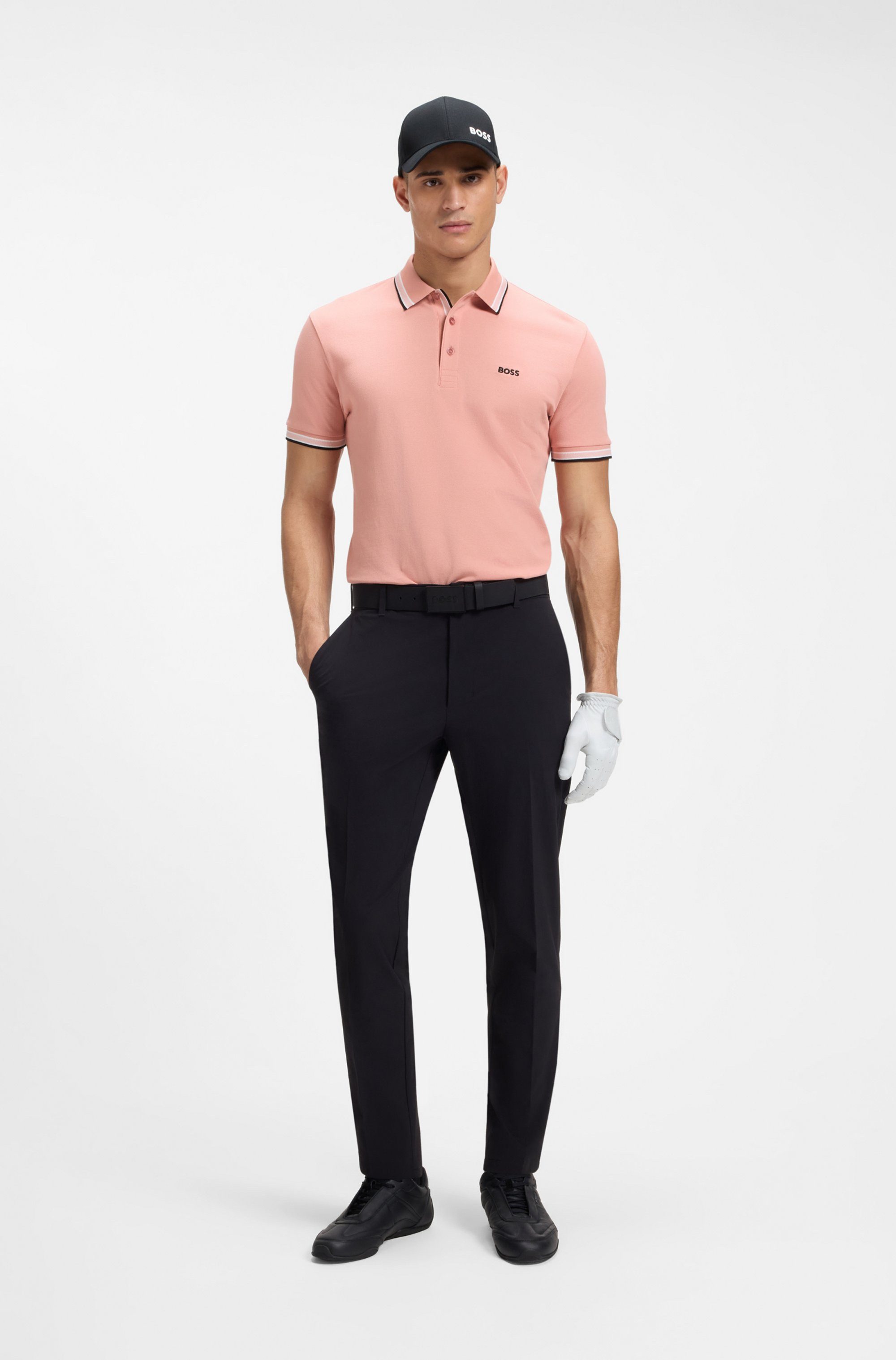 BOSS GREEN Poloshirt Paddy Regular Fit atmungsaktive Piqué-Webstruktur, Flachstrickkragen, gerader Schnitt