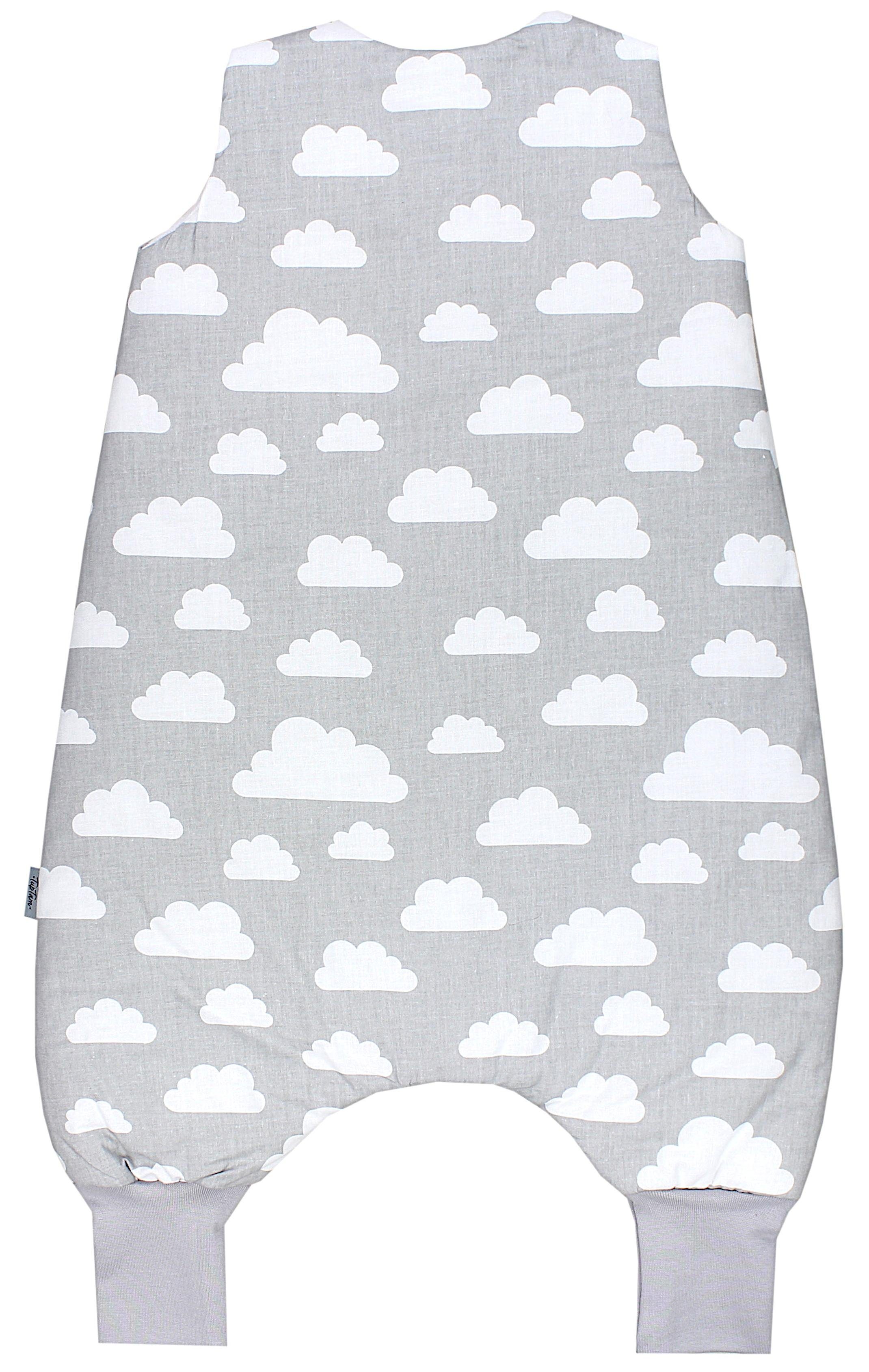 TupTam Babyschlafsack mit zertifiziert Beinen Winterschlafsack 2.5 OEKO-TEX Wolken Grau TOG