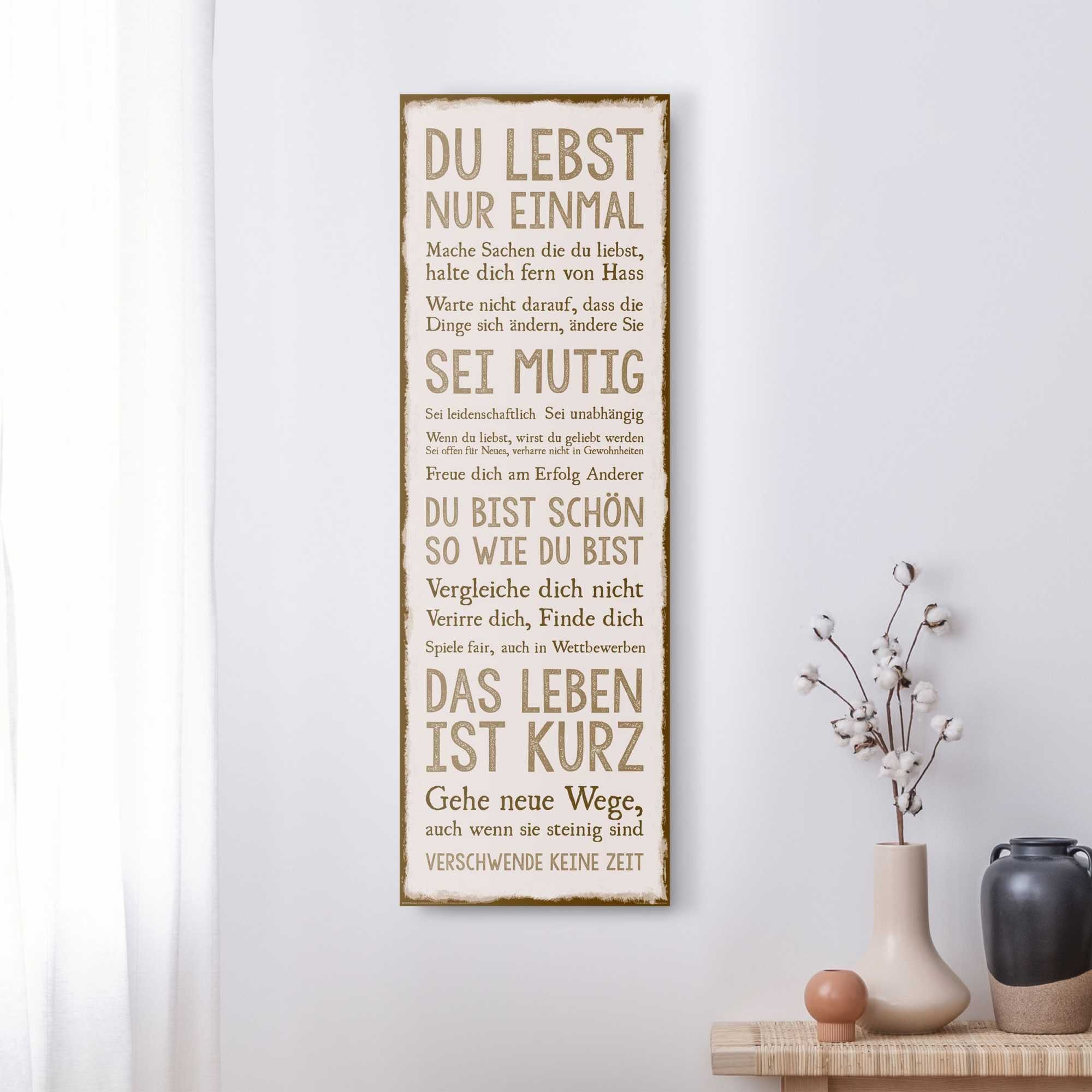 Reinders! Holzbild »Deco Panel 30x90 Das Leben«-HomeTrends