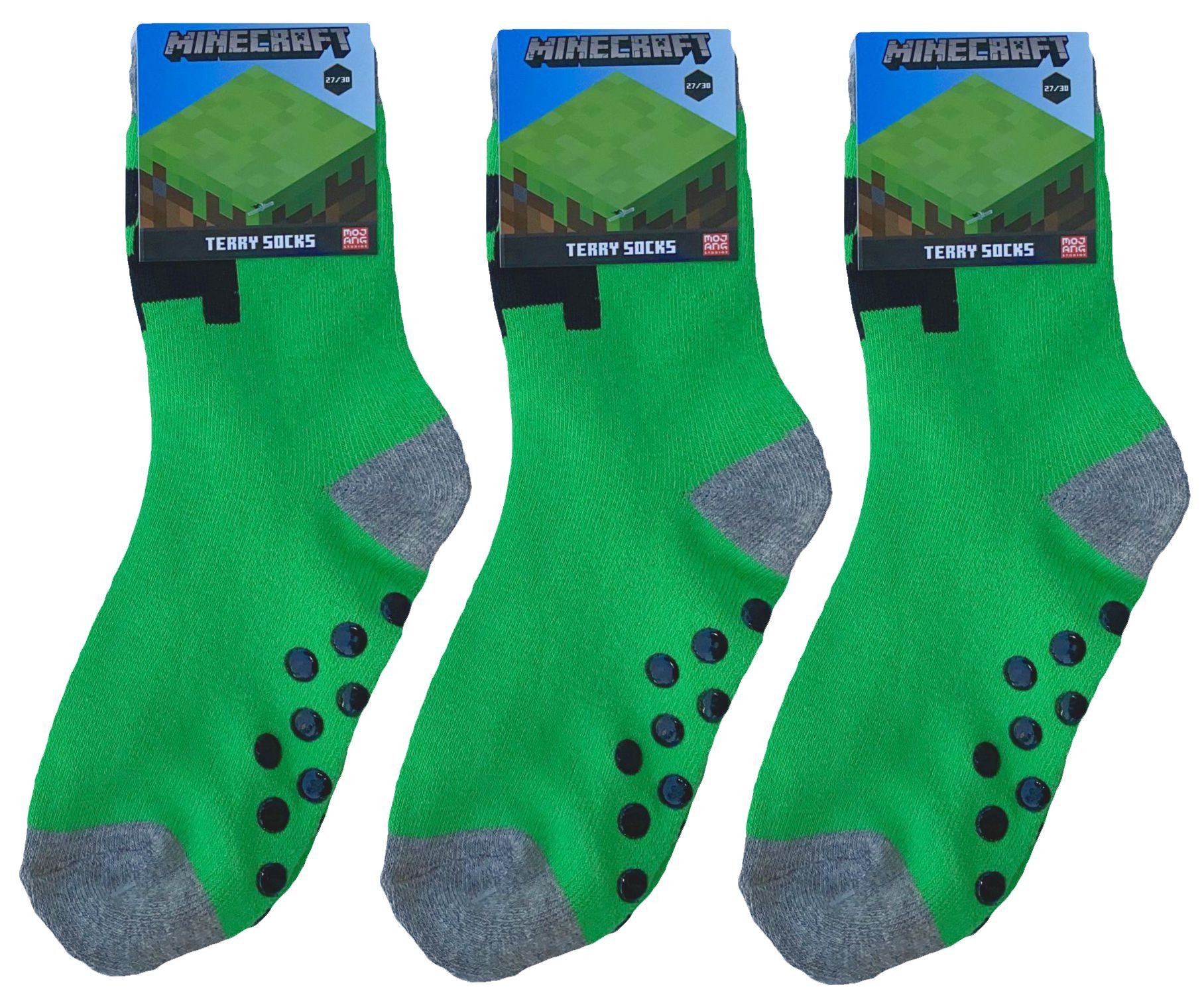Minecraft ABS-Socken 3x Minecraft Stoppersocken Kinder Strümpfe Anti Slip Socken 3x Minecraft Kinder Anti Rutschsocken