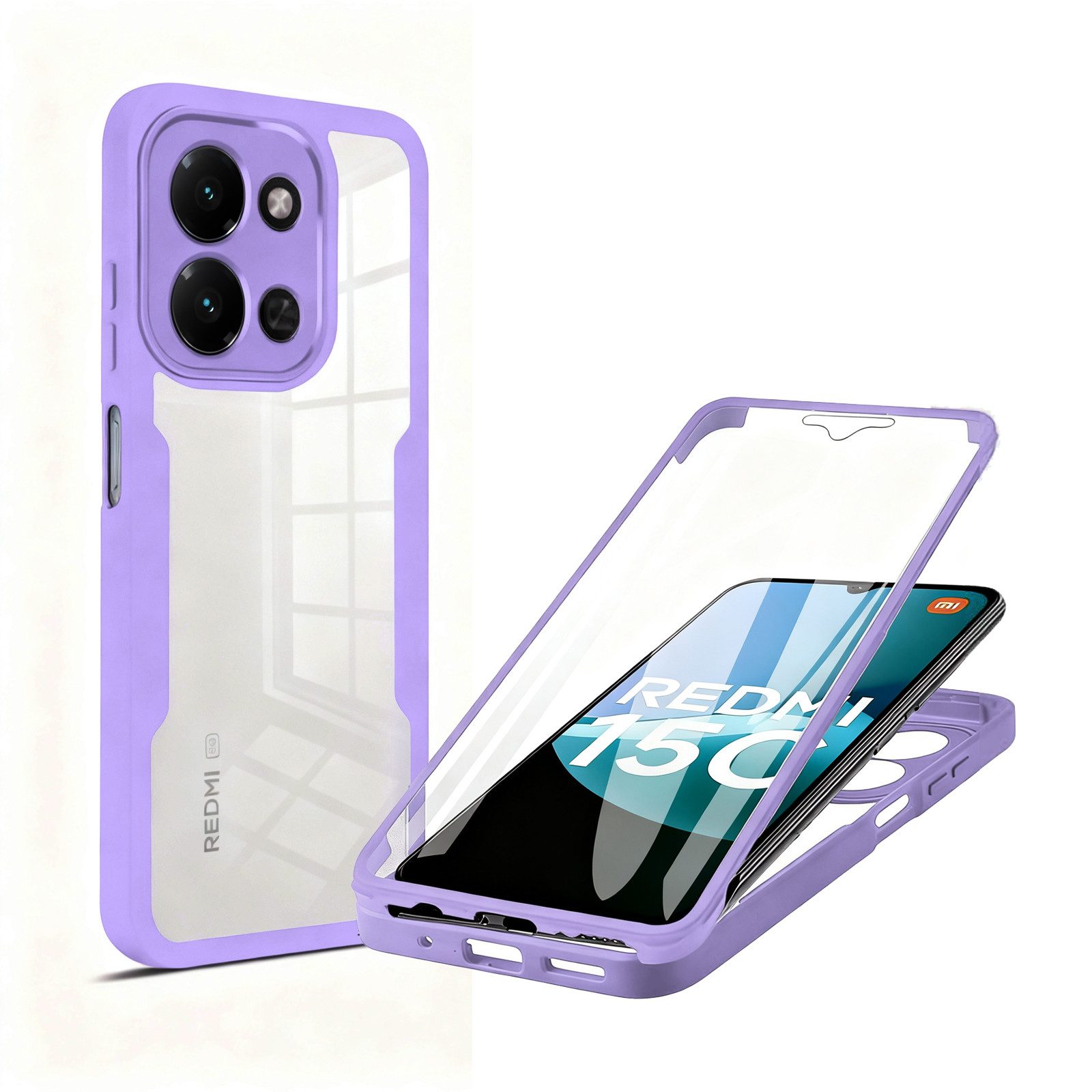 betterfon Handyhülle für Xiaomi Redmi 15C 2-teiliges 360° TPU Schutzcase, Vollschutz Case mit integriertem Displayschutz und klarer Sicht