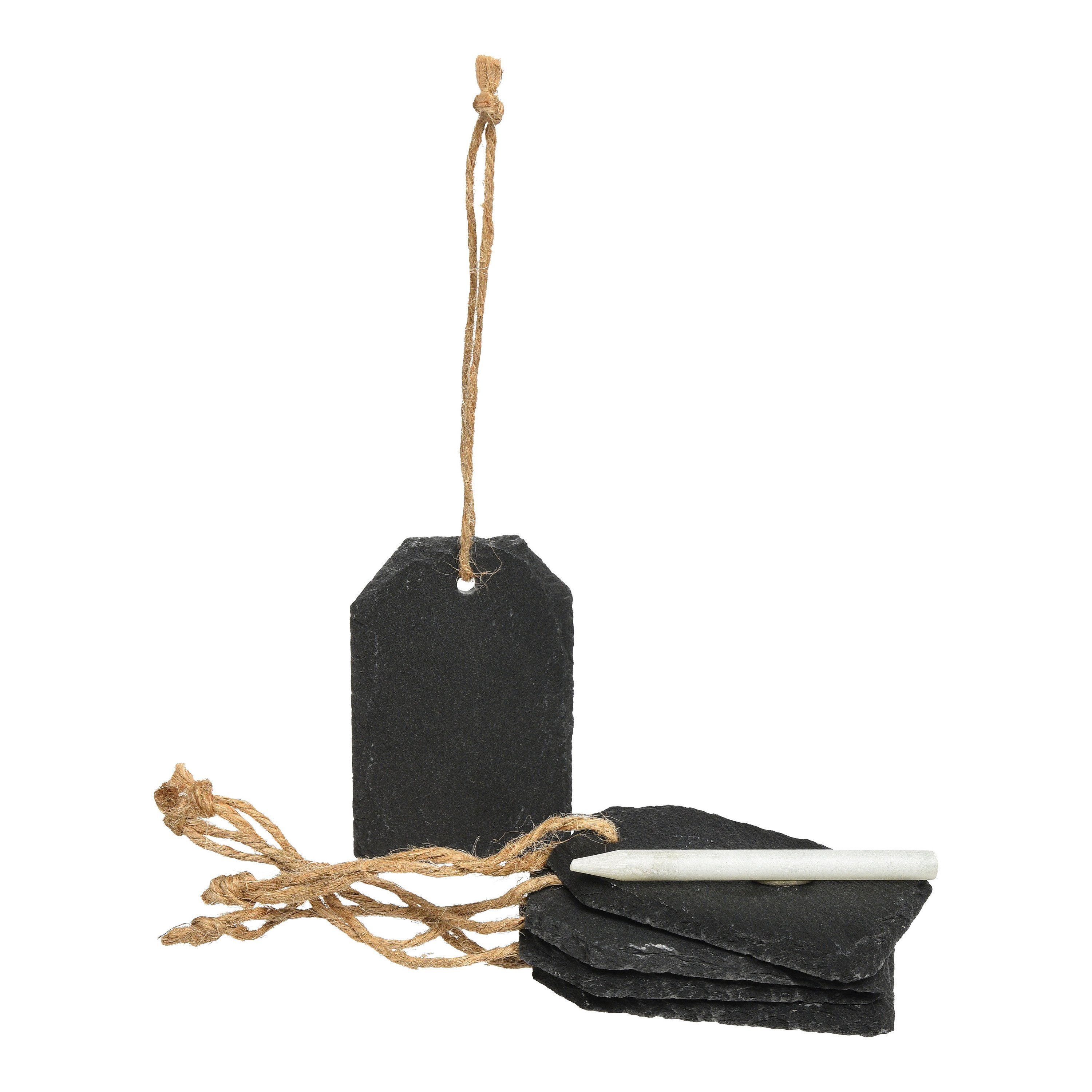 Depot Geschenkkarte Schiefer-Anhänger mit Kreide Dain, aus Kreide, Schiefer, L 13.5 Zentimeter, B 12 Zentimeter