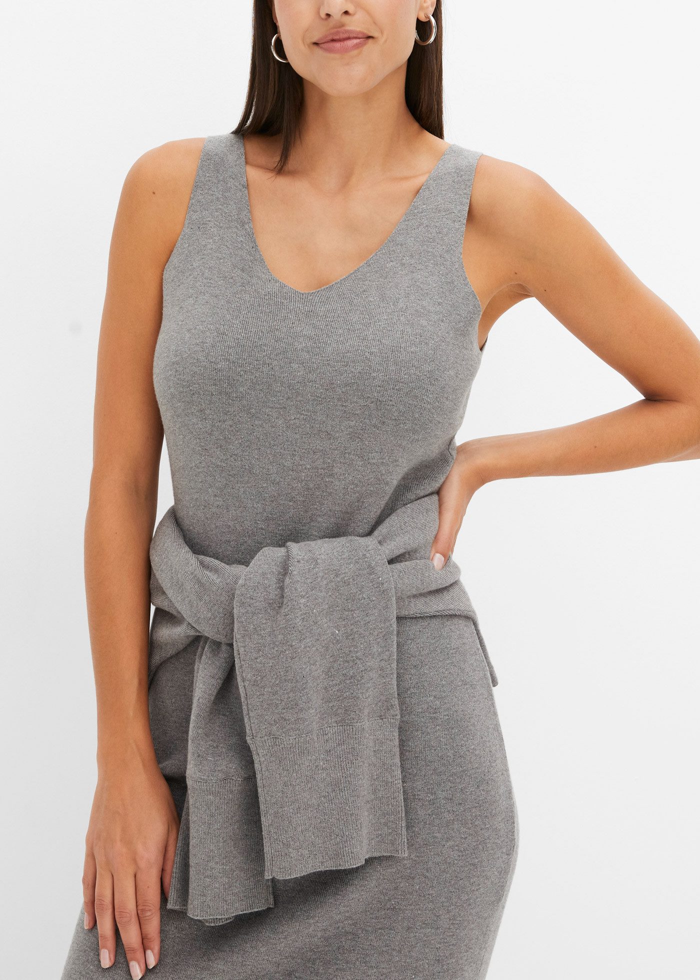 bonprix Strickkleid (Set, 2-tlg) für Frühjahr und Sommer, aus Viskose-Mischung, lässige Passform