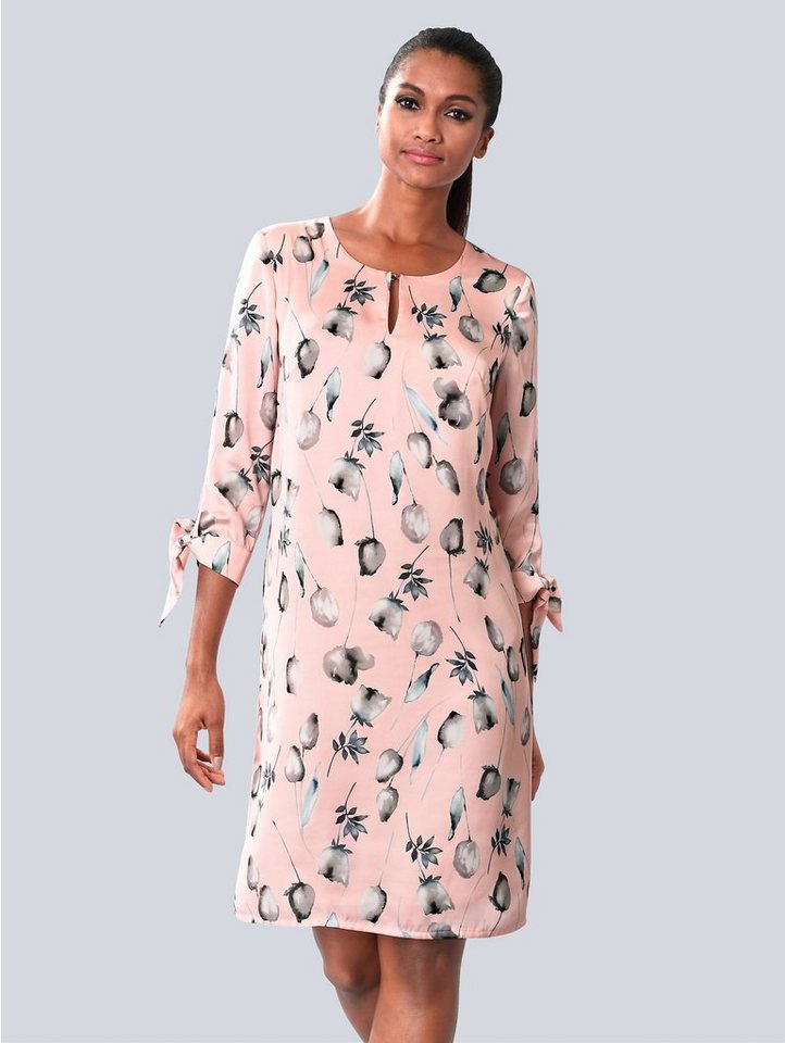 Alba Moda Kleid allover im floralen Muster in rosa