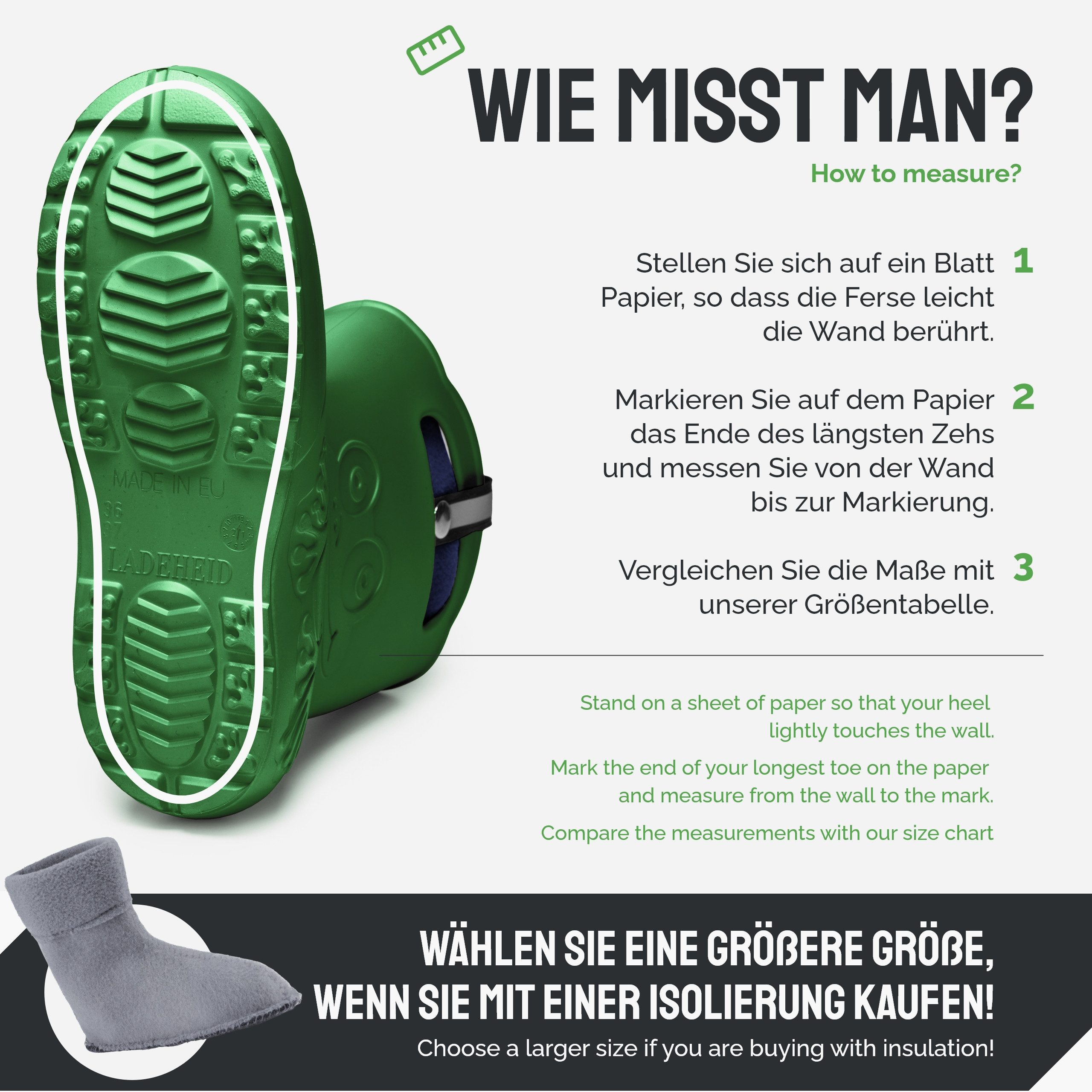 Ladeheid EVA Regenstiefel LA-CA-12 federleichte Regenschuhe Damen Gummistiefel mit herausnehmbares Innenfutter – Bild 2 von 5