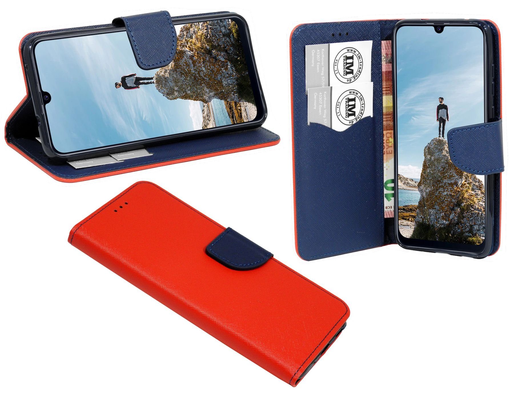 cofi1453 Handyhülle Hülle Tasche für Samsung Galaxy M21, Kunstleder Schutzhülle Handy Wallet Case Cover mit Kartenfächern, Stan