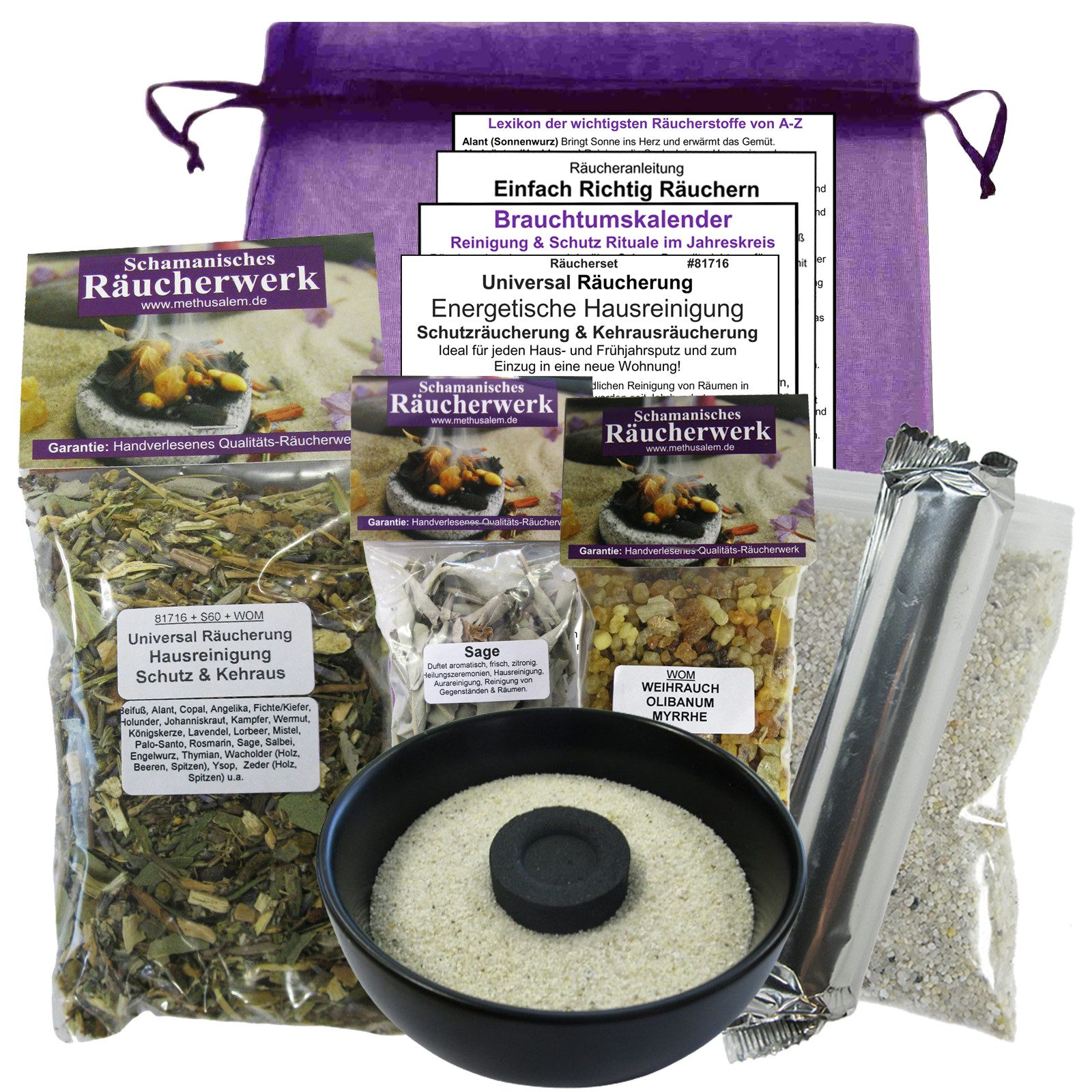 MyTobaQ Räucherschale ENERGETISCHE HAUSREINIGUNG 11 teiliges Universal Räucherset, (1 St), Art. 81716-S