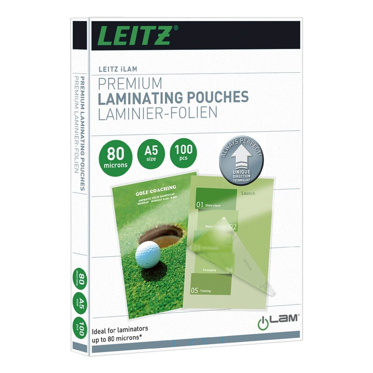 LEITZ Laminierfolie iLAM UDT, A5, 80 µm, 100 St., A5, 80 mic, glänzend