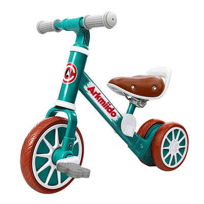 Arkmiido Laufrad 2 in 1 Balance Lauflernrad für Kinder ab 9 Monaten, drei Räder Kinderfahrrad mit abnehmbaren Pedalen