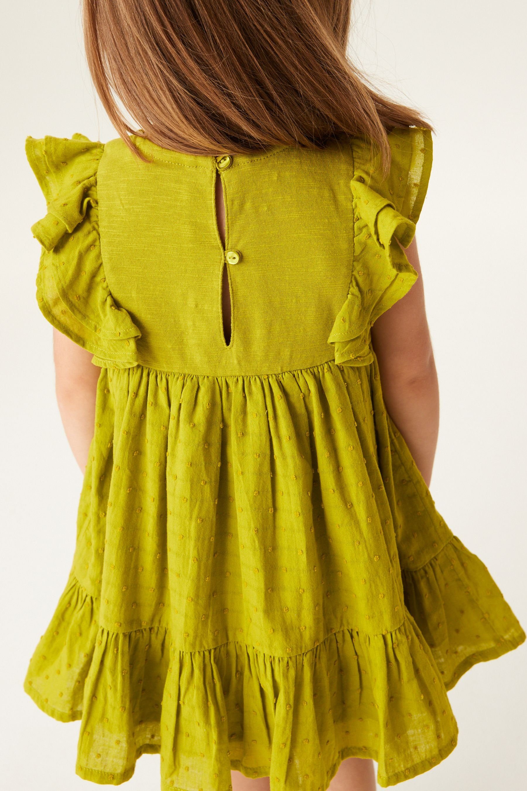 Jersey-Gewebe aus Next (1-tlg) Kleid Besticktes Green Jerseykleid