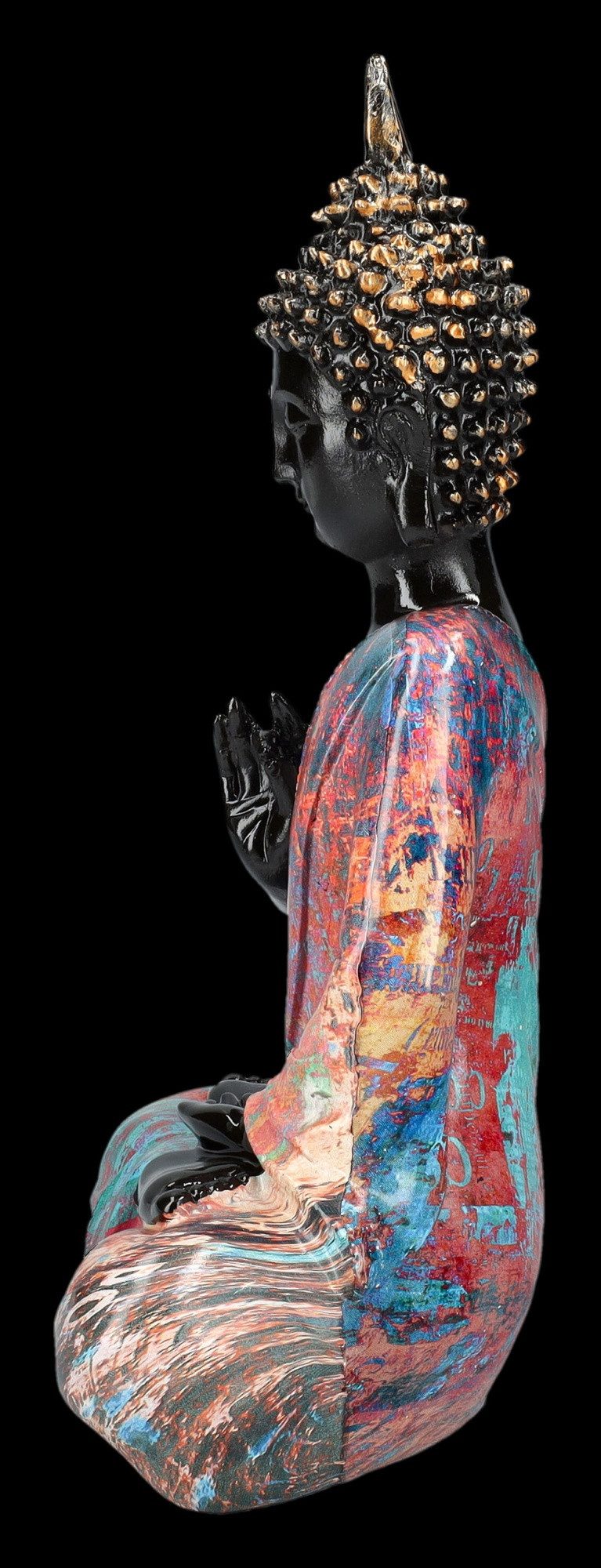 Figuren Shop GmbH Dekofigur Buddha Figur - Colorful Art klein - Mythologie Dekoration Dekofigur