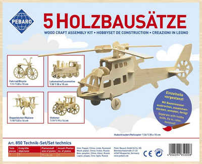Pebaro 3D-Puzzle Holzbausatz Technik-Set, 850, 11 Puzzleteile