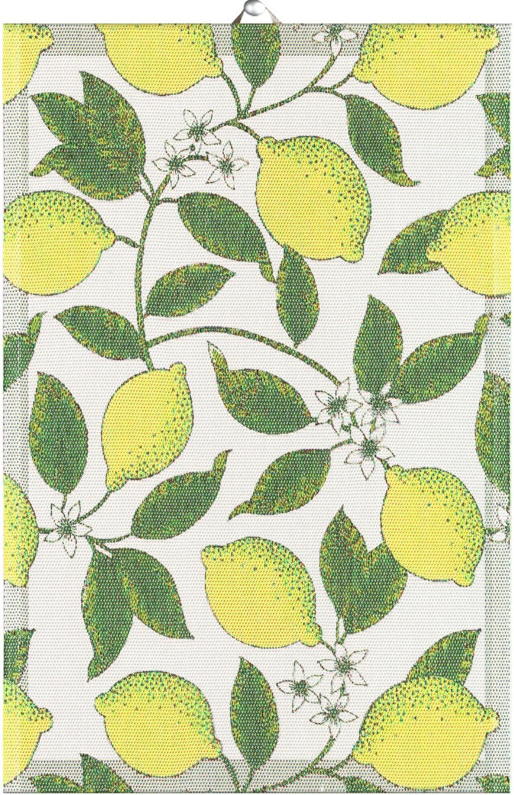EKELUND MASTER WEAVERS 1692 Geschirrtuch Küchenhandtuch Citroner 40x60 cm, (1-tlg., 1 x Geschirrtuch), Pixel gewebt (6-farbig)