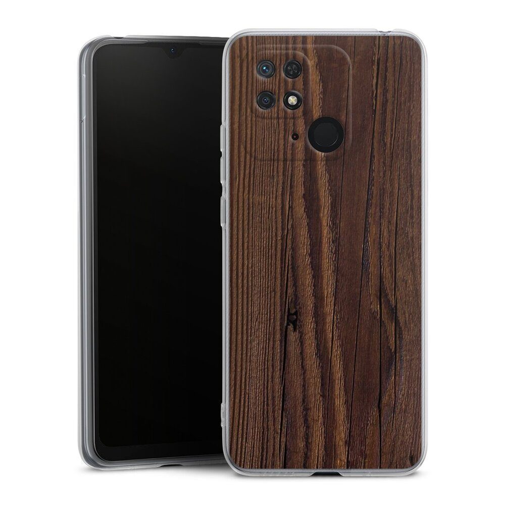 DeinDesign Handyhülle Holzoptik Holz Nussbaum Maserung Holzlook, Xiaomi Redmi 10C Silikon Hülle Bumper Case Handy Schutzhülle