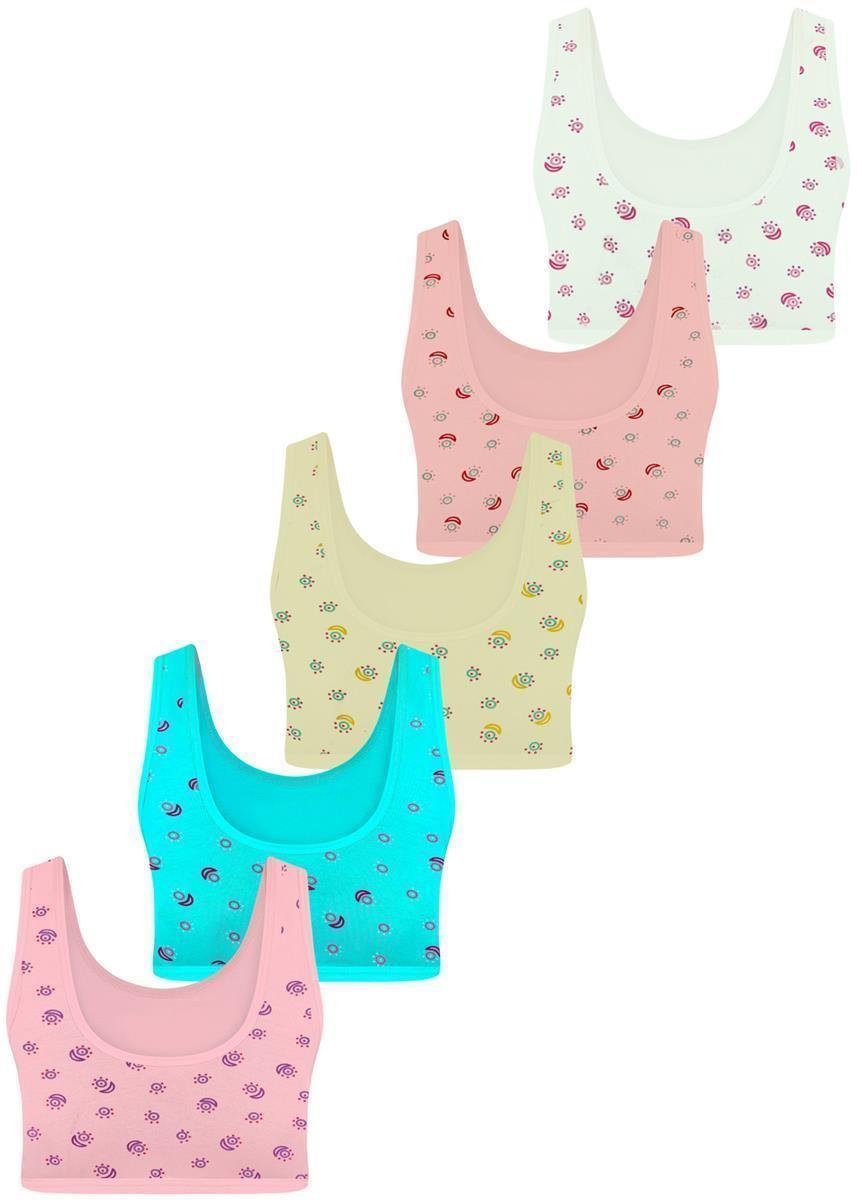 LOREZA Bustier 5er Set Mädchen Bustier BH - Mix - Bunt (Set, 5-tlg., 5er-Pack)