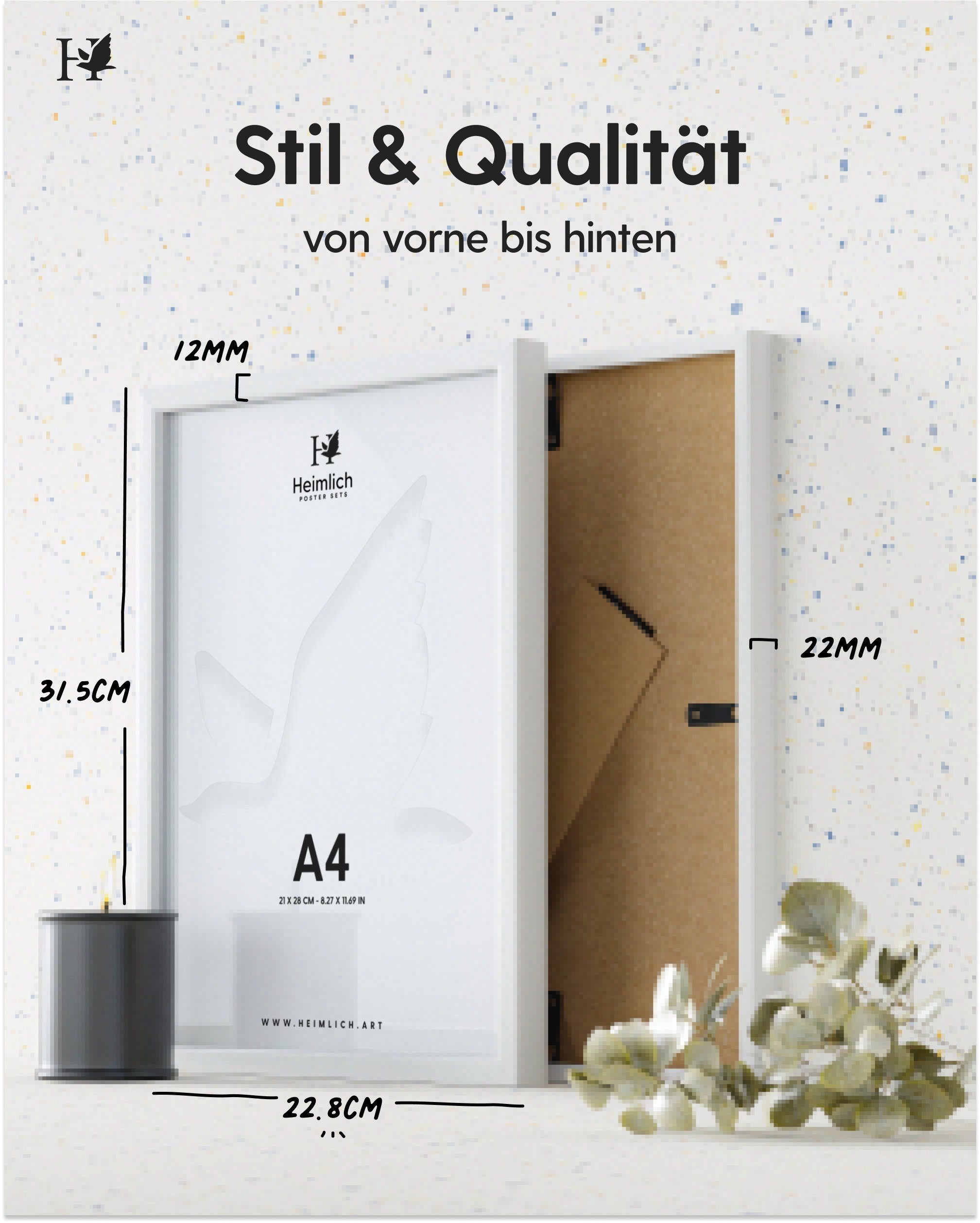 Heimlich Bilderrahmen Holz Eiche, Schwarz, Weiß günstig online kaufen