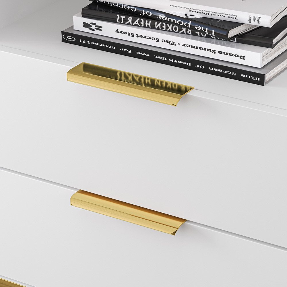 Lomadox Nachttisch VLORA-131, Nachtkonsole mit zwei Schubladen, weiß mit go günstig online kaufen