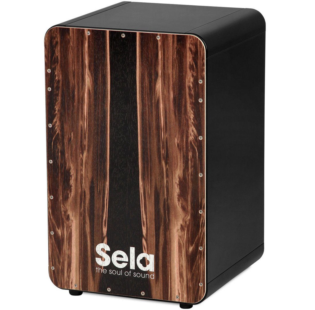 Sela Cajon Sela SE089 Cajon Black Dark Nut mit Tasche mit Sitzpad, vielseitig