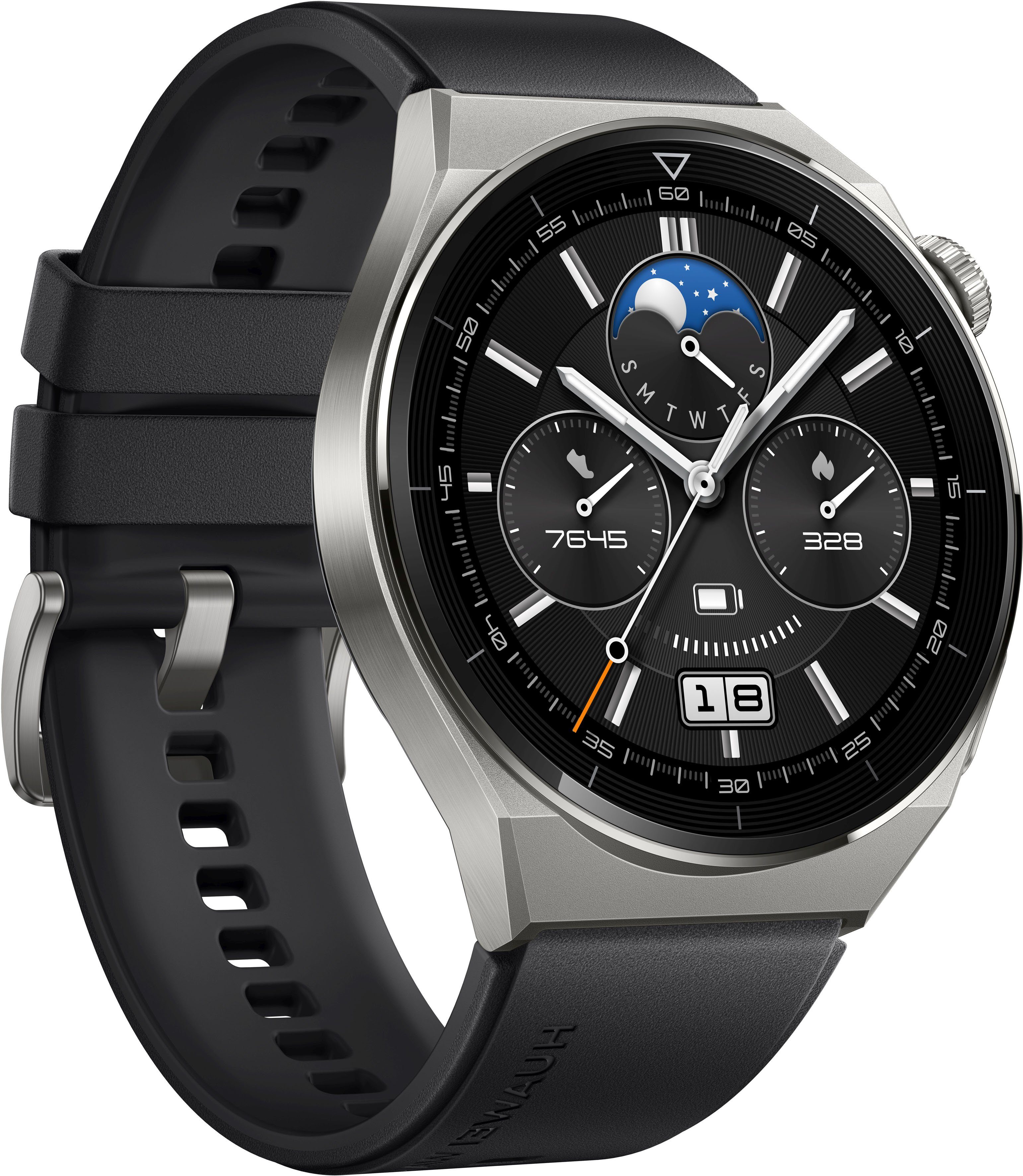 Huawei Watch GT3 Pro 46mm Smartwatch (3,63 cm/1,43 Zoll), 3 Jahre Herstellergarantie schwarz | Schwarz