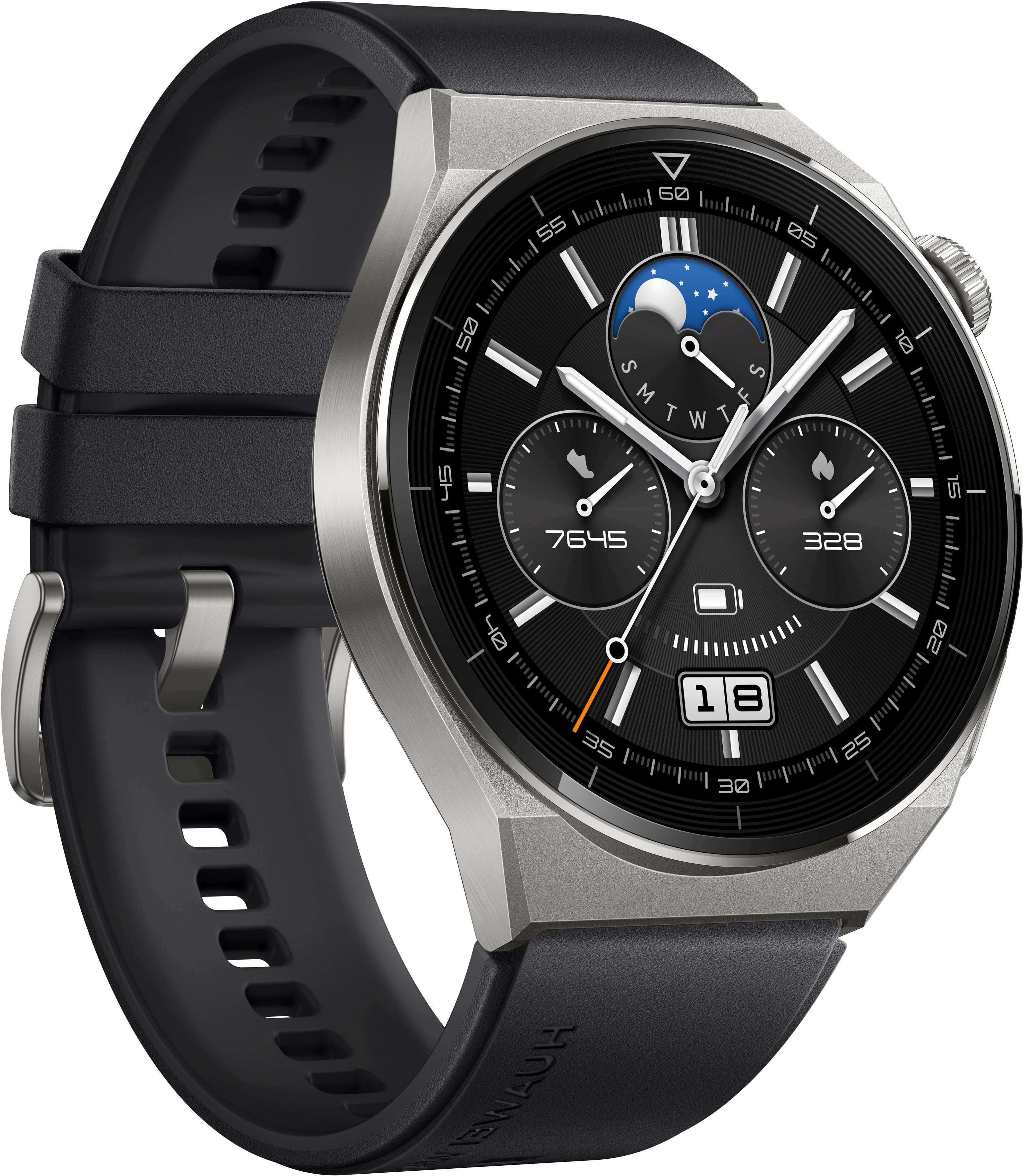 Huawei cm/1,43 Watch 3 Zoll), (3,63 GT3 Jahre 46mm | Smartwatch Schwarz Pro schwarz Herstellergarantie