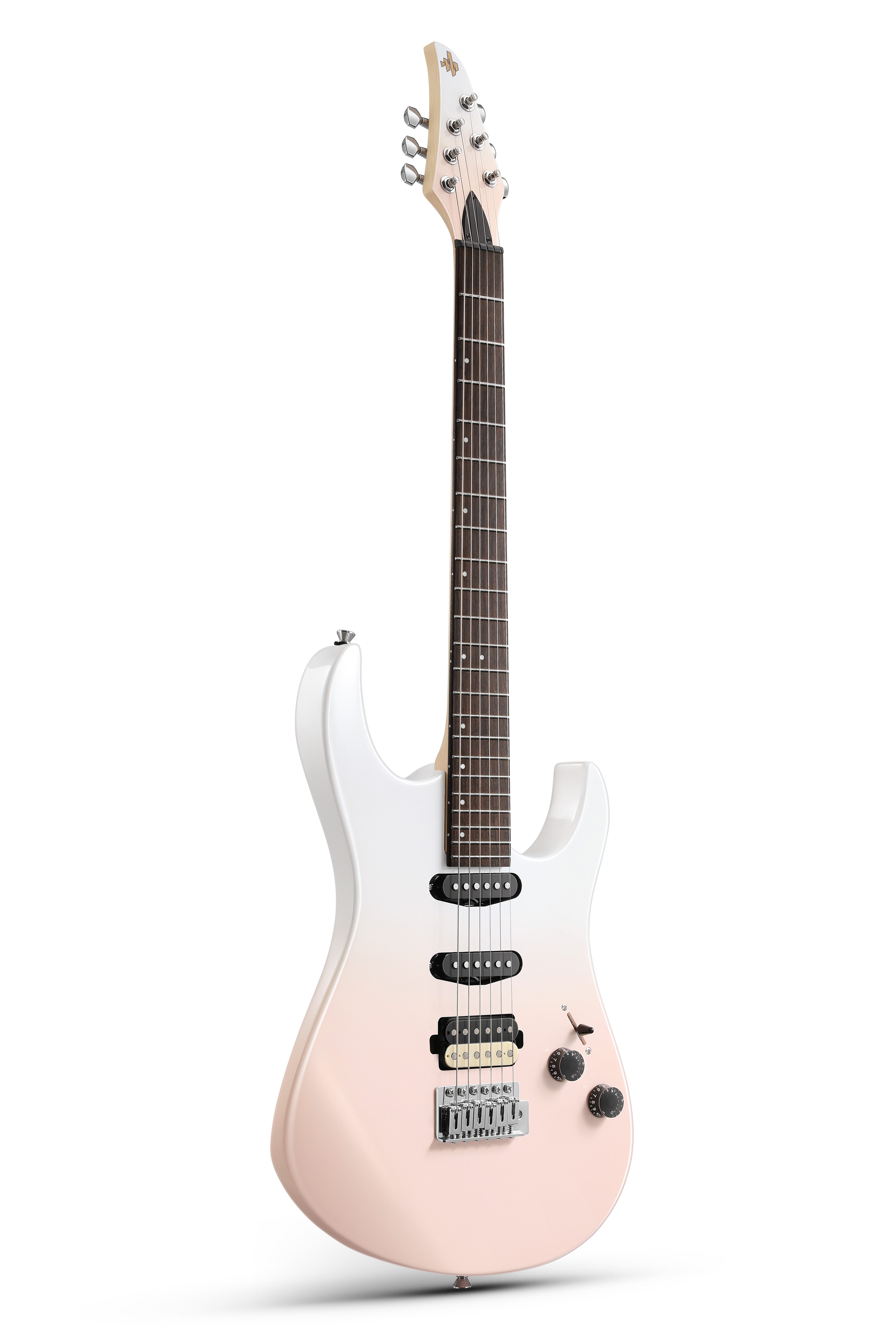 Donner E-Gitarre DMT-66 Metall E-Gitarre Tremolo Brücke HSS Tonabnehmer massiver Körper, Hochwertiges Holz mit mattem Finish, DMT Midout Set Pickup